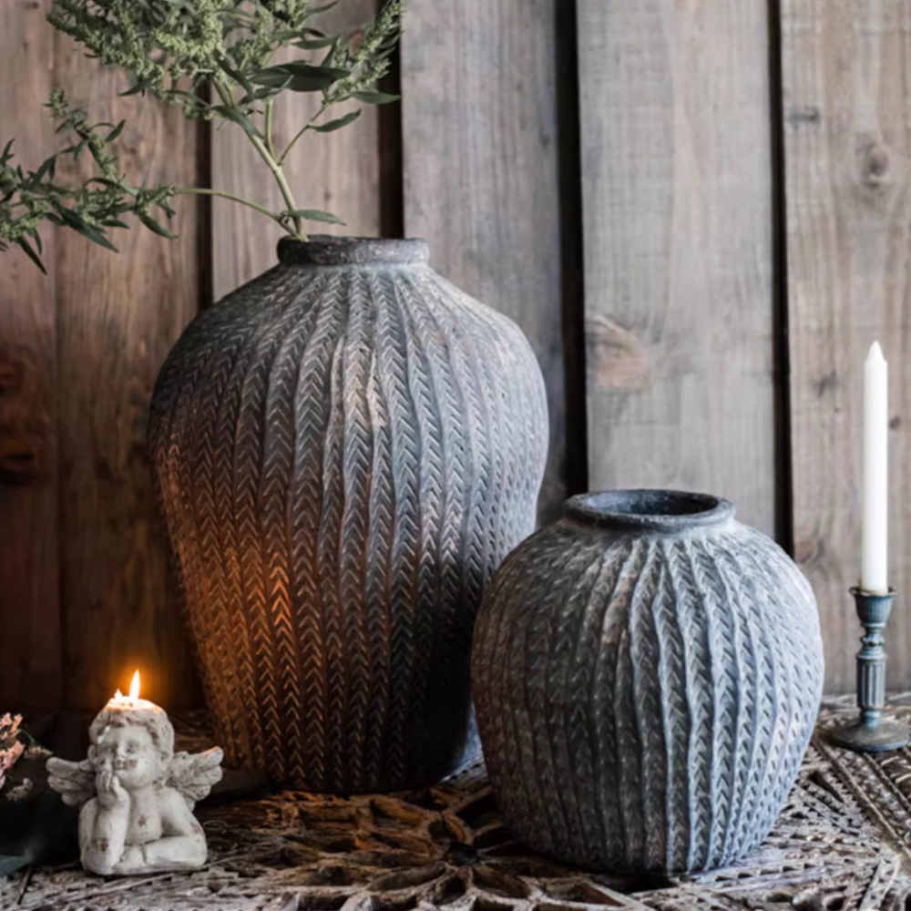 Handmade Cement Vase - Modern Geometric Plant Pot for Succulents & Flowers | Home Decor, Office Desk, Wedding Centerpiece