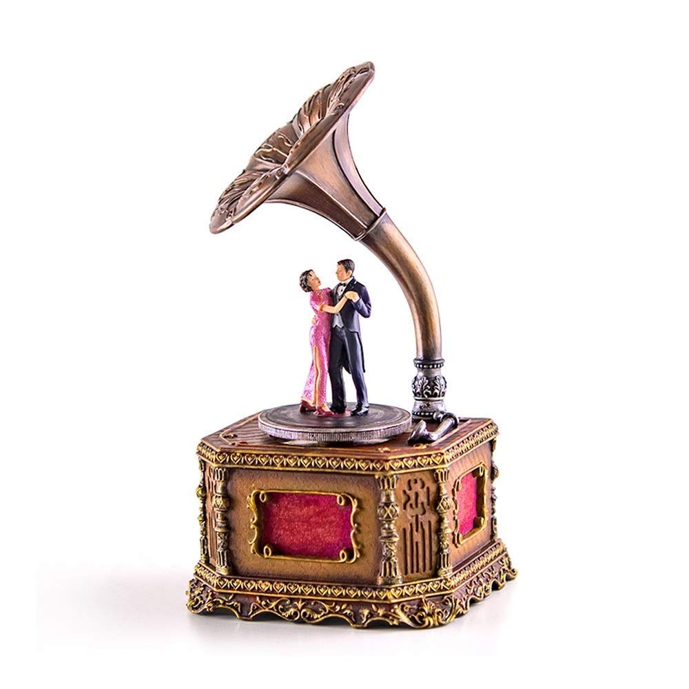 Vintage Shanghai Phonograph Rotating Music Box - Romantic Birthday Gift for Girlfriend, Wife, or Loved Ones | Perfect for Anniversaries, Valentine's Day & Special Occasions