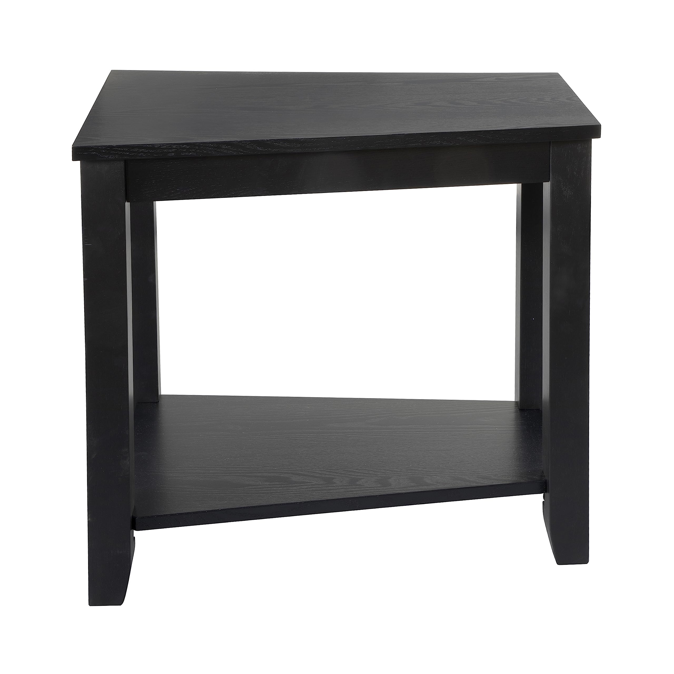 Homelegance Elwell Wedged Chairside End Table - Black | Small Side Table for Living Room, Bedroom & Office | Compact Accent Table for Home Decor