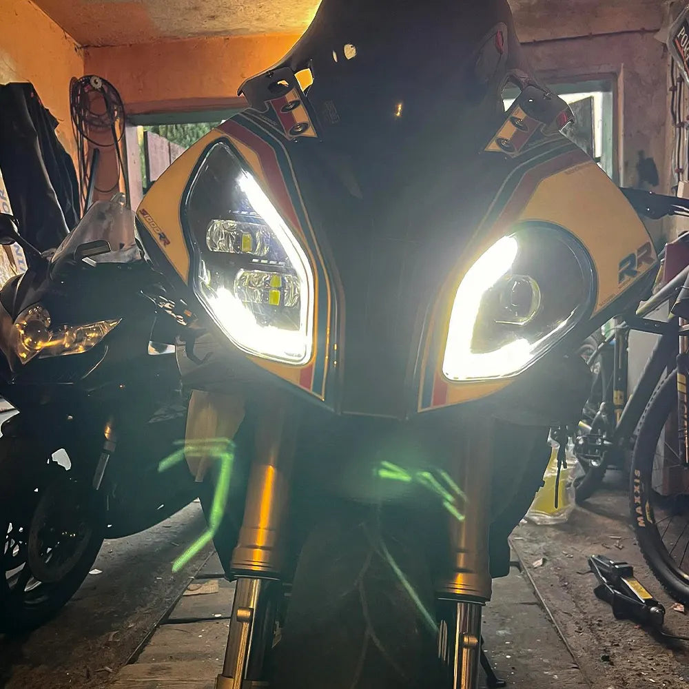 BMW S1000RR 2015-2018 Full LED Headlight Assembly - E Mark Approved - High Performance Motorcycle Headlights for Night Riding & Enhanced Visibility