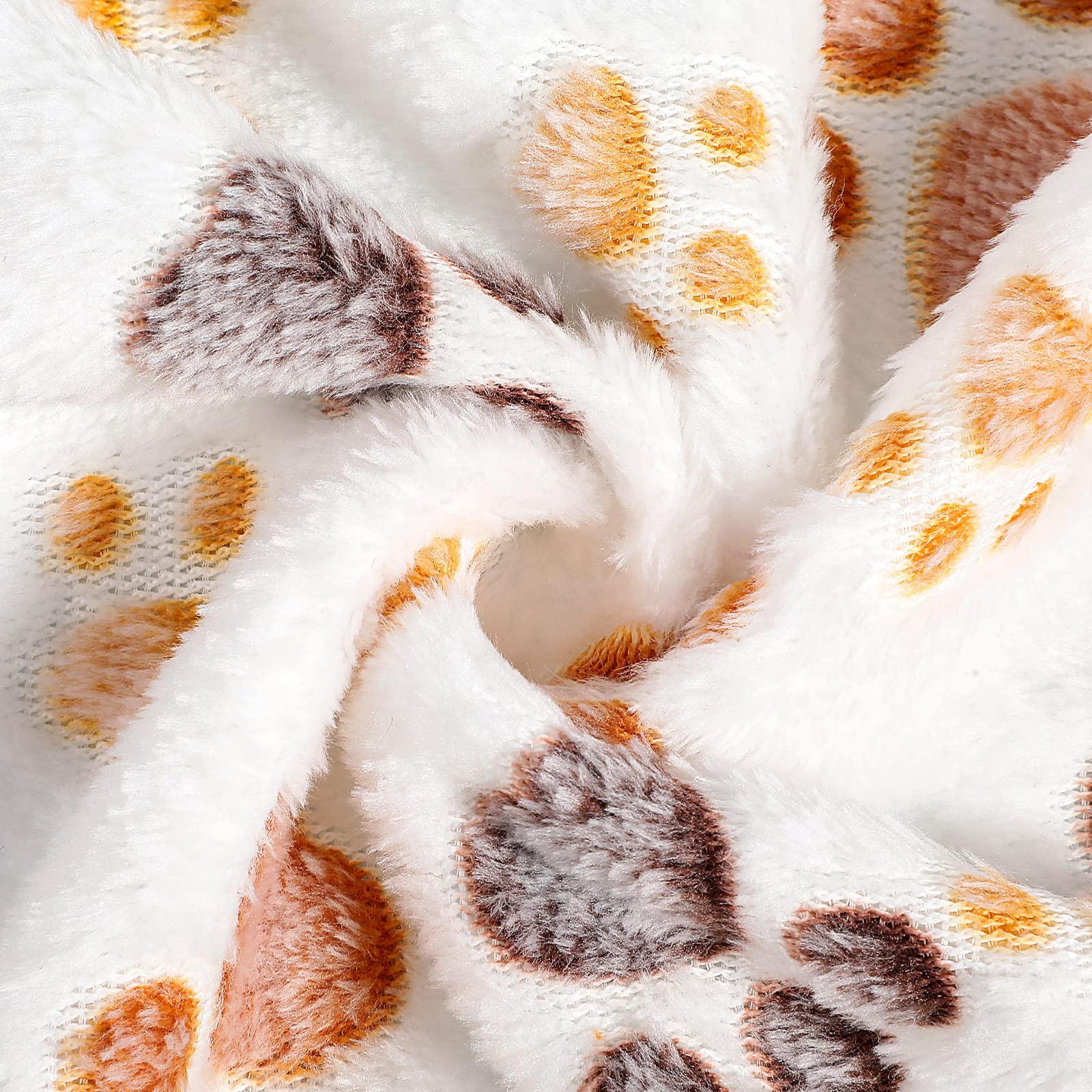 Soft Fleece Pet Blanket - Warm Fluffy Dog & Cat Bed Cover with Paw Print for Cozy Sleep (23x16 Inch, White)