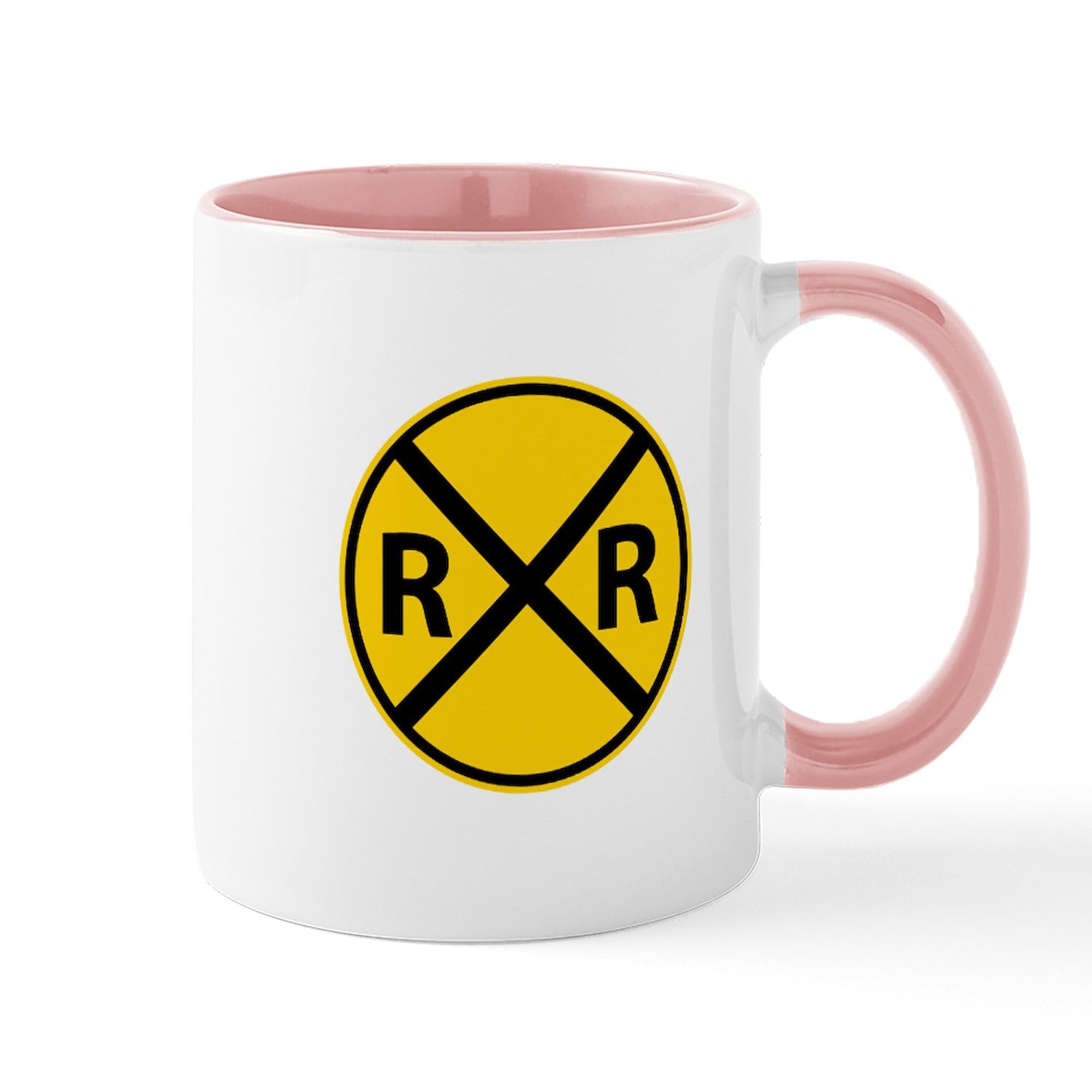 Railroad Crossing Ceramic Coffee Mug 11 oz (325 ml) - Perfect for Train Enthusiasts, Commuters & Office Use
