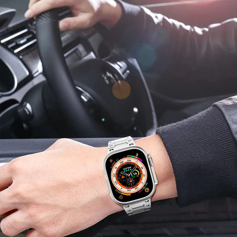 Premium Glossy Titanium Bracelet for Apple Watch - Stylish & Durable Replacement Band for Workout, Office & Everyday Wear