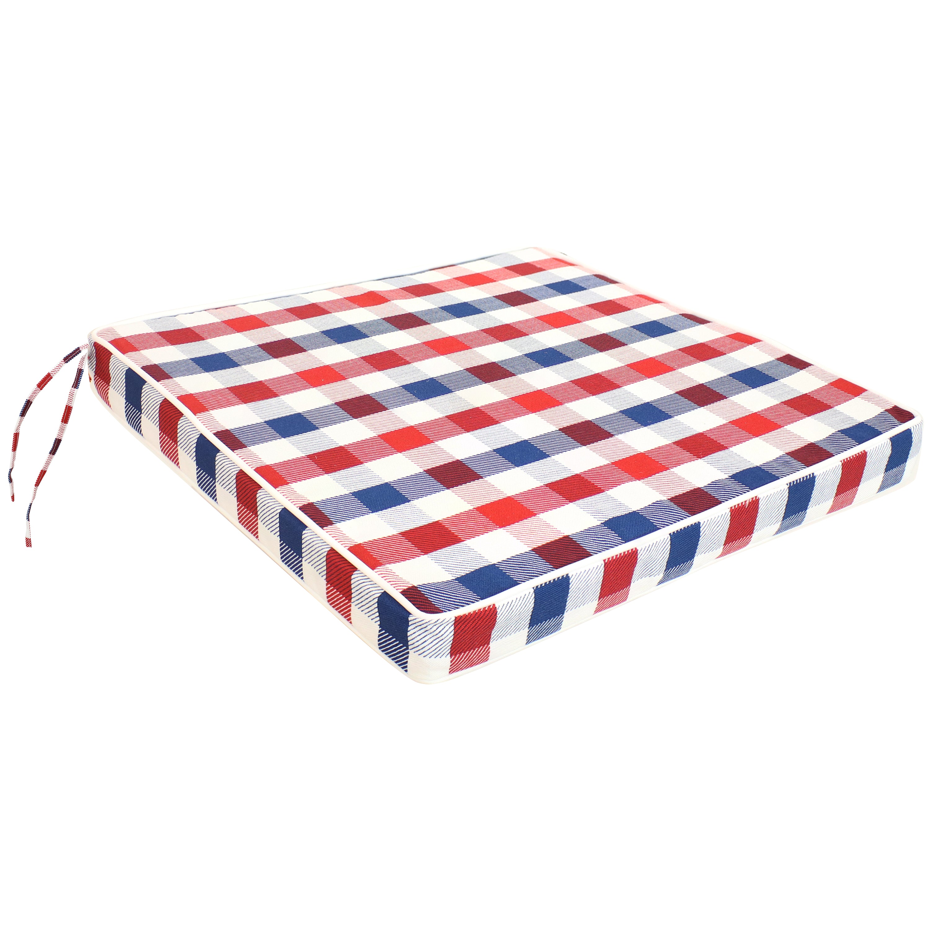 Premium Sunnydaze Polyester Square Indoor/Outdoor Seat Cushions with Ties - Water-Resistant & Durable - Set of 2 (Americano Color) - Perfect for Patio Furniture, Garden Chairs & Deck Seating