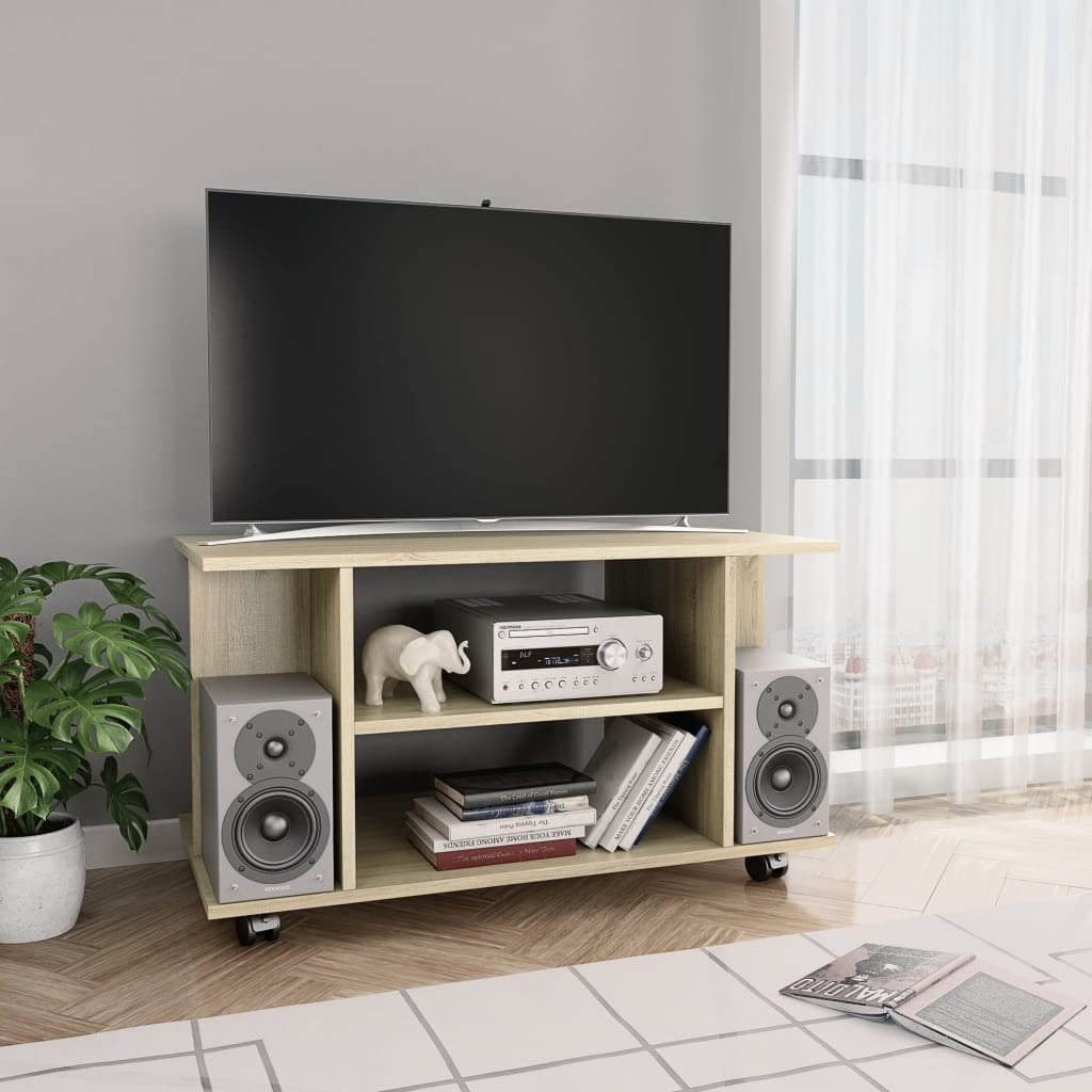 Modern TV Stand with Casters - 31.5