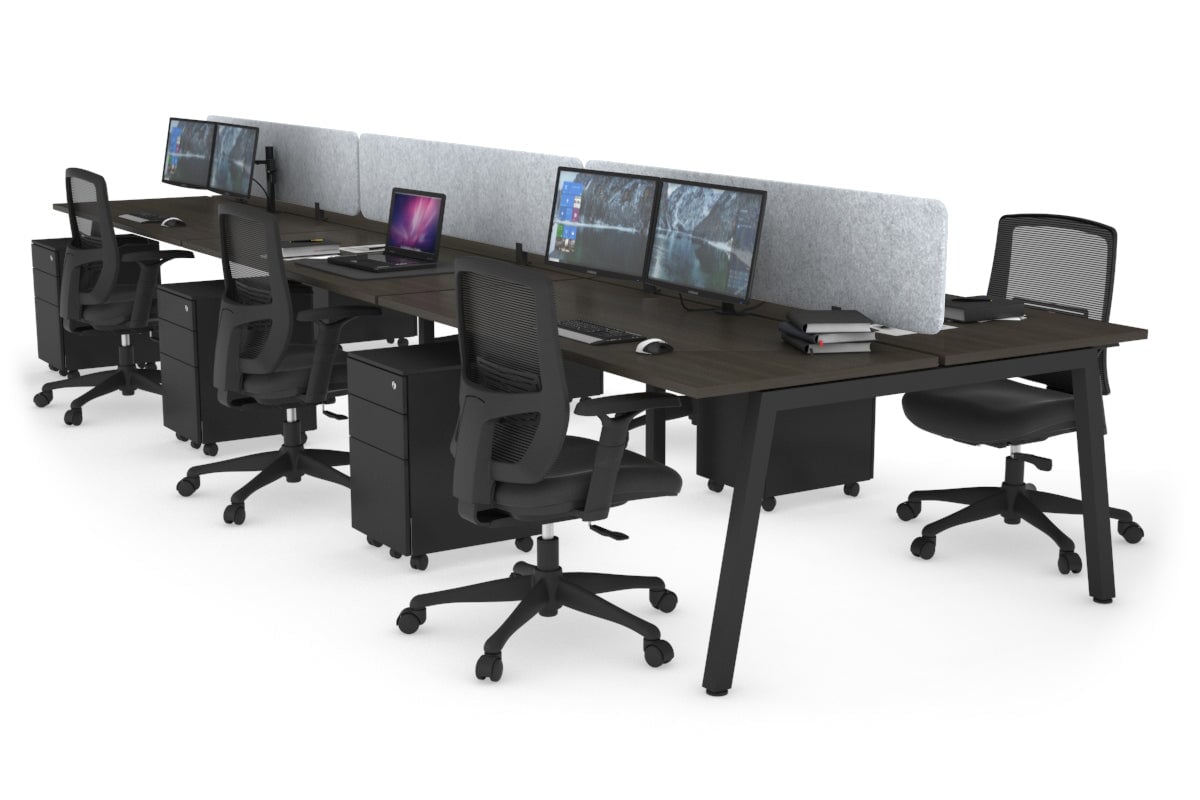 Quadro 6-Person Office Workstation Desk - 1600L x 700W Dimensions - Perfect for Team Collaboration, Conference Rooms & Open Office Spaces
