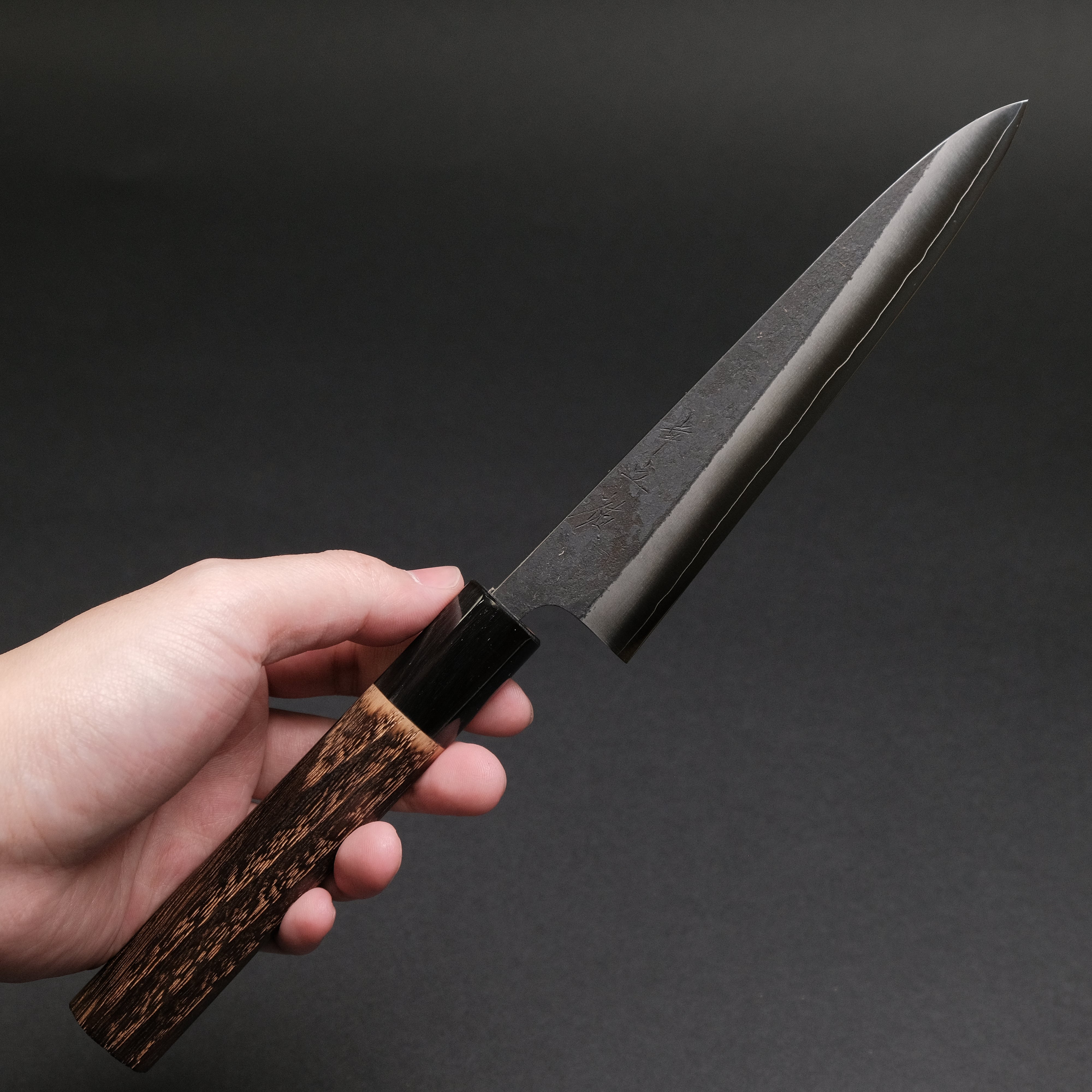 Premium Konosuke Madei Sumiiro SLD Petty Knife 150mm - Japanese High-Carbon Steel Blade with Burnt Chestnut Handle - Perfect for Sushi, Vegetables & Precision Kitchen Tasks