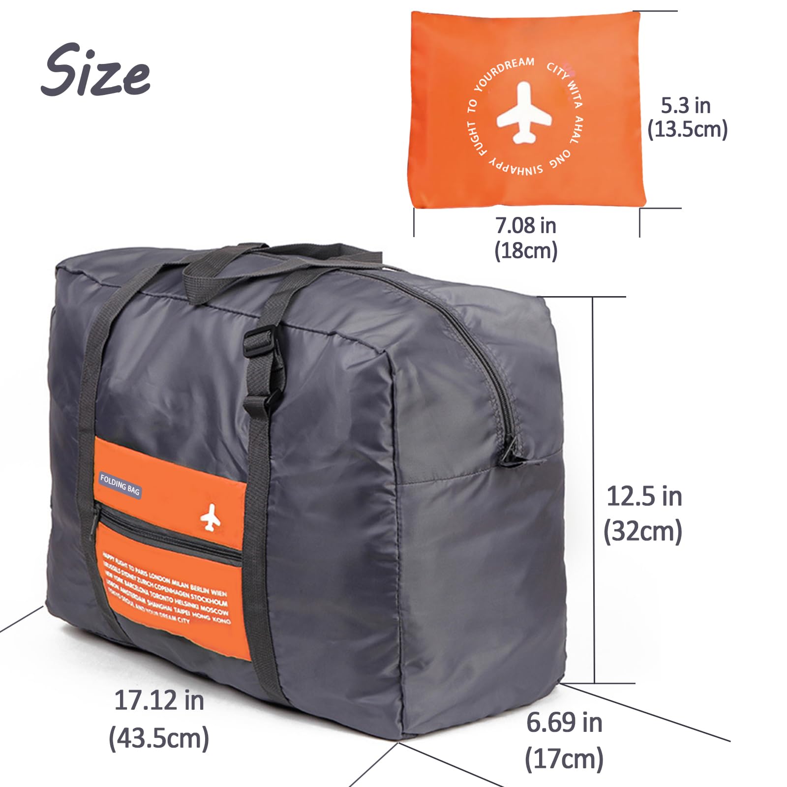 Foldable Travel Duffel Bag - Water Resistant Gym Tote & Carry On Luggage for Sports, Weekend Trips & Overnight Stays - Perfect for Gym, Travel & Outdoor Adventures