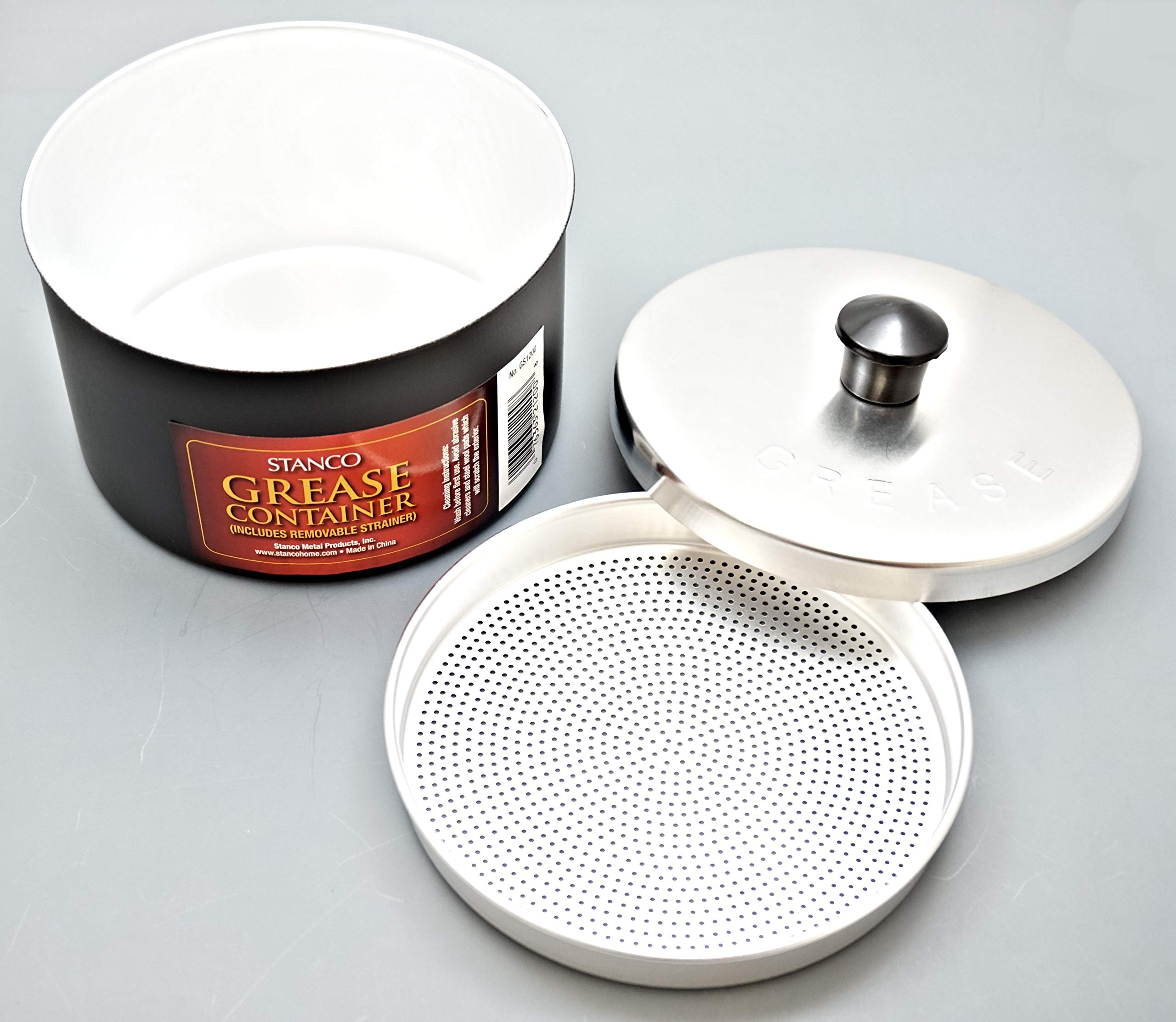 40-oz Aluminum Grease Strainer Cup with Lid - Heavy Duty Kitchen Oil Filter for Frying, Grilling & Deep Frying - Perfect for Restaurants, Food Trucks & Home Cooking