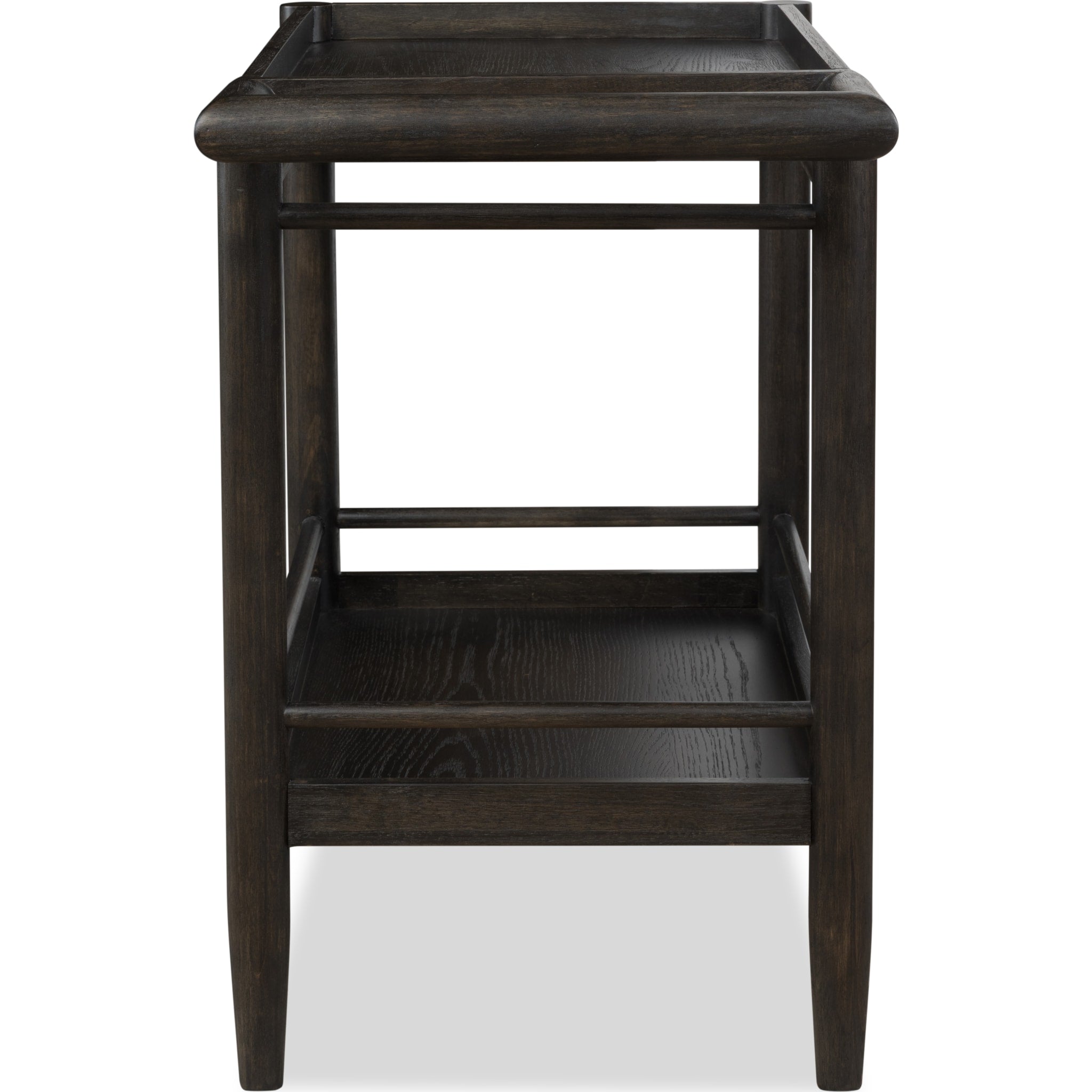 Rockport 2-Tier Rolling Bar Cart with Wheels - Elegant Yin Finish for Home Bar, Kitchen, or Living Room Storage & Serving