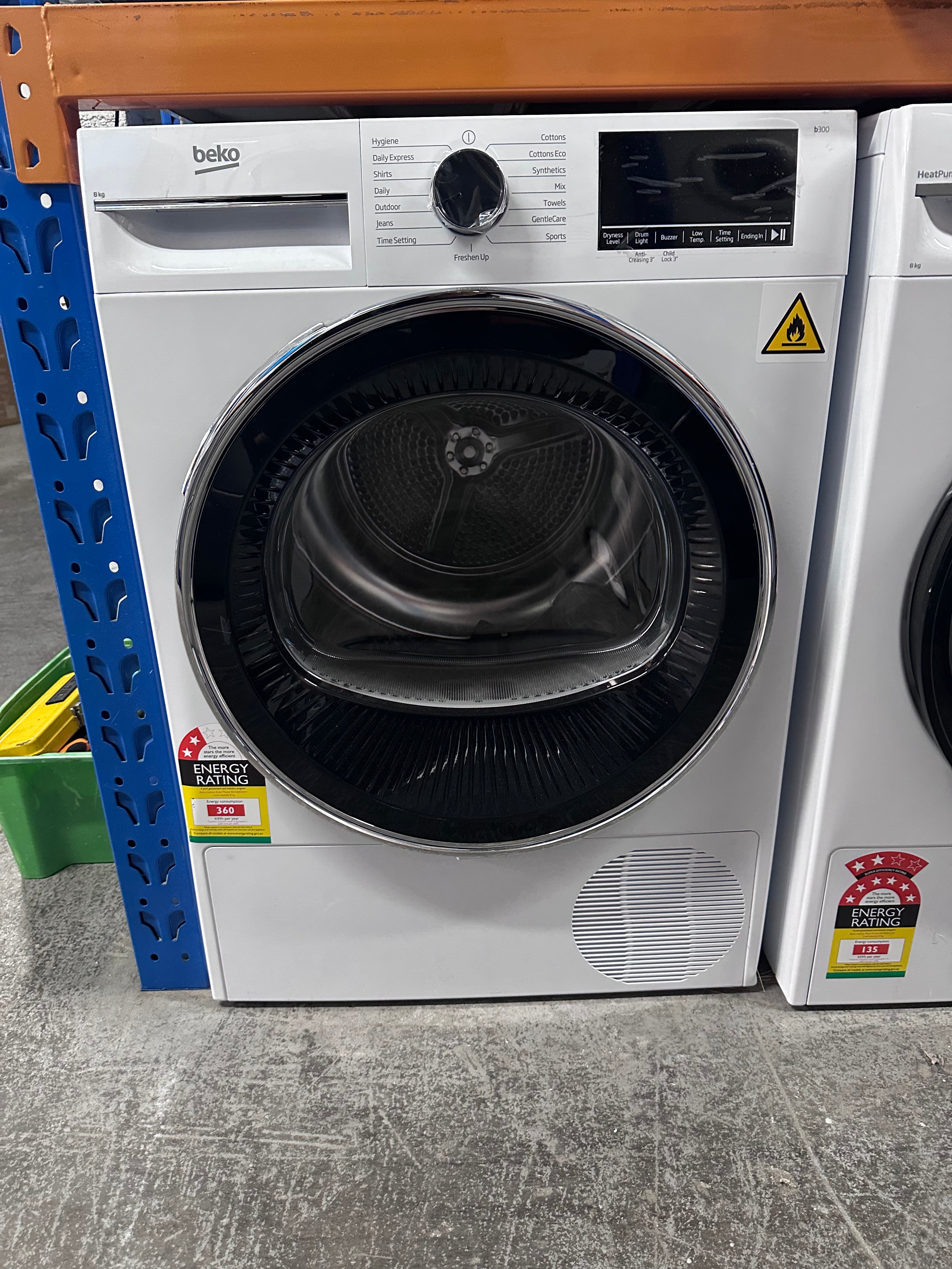 Beko BDCB8020W 8kg Sensor Controlled Condenser Tumble Dryer - Energy Efficient, Factory Refurbished - Perfect for Small Apartments & Laundry Rooms