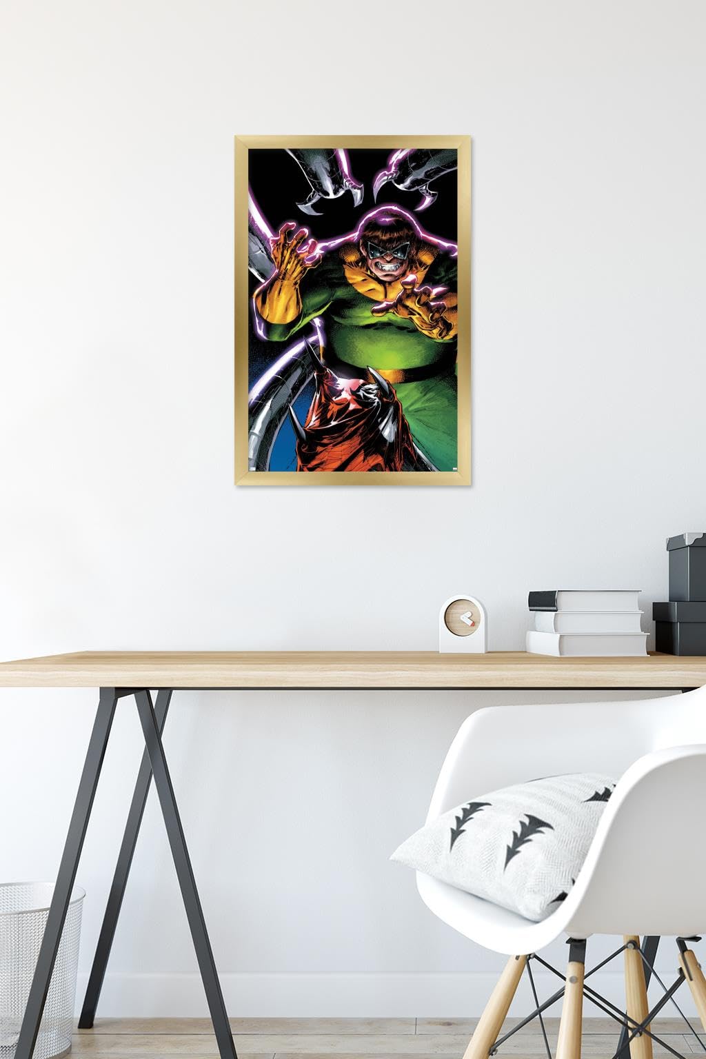 Marvel Comics Doctor Octopus Wall Poster - The Amazing Spider-Man #3 Gold Framed Art Print 22.4x14.7 Inches | Superhero Decor for Bedroom, Game Room & Office