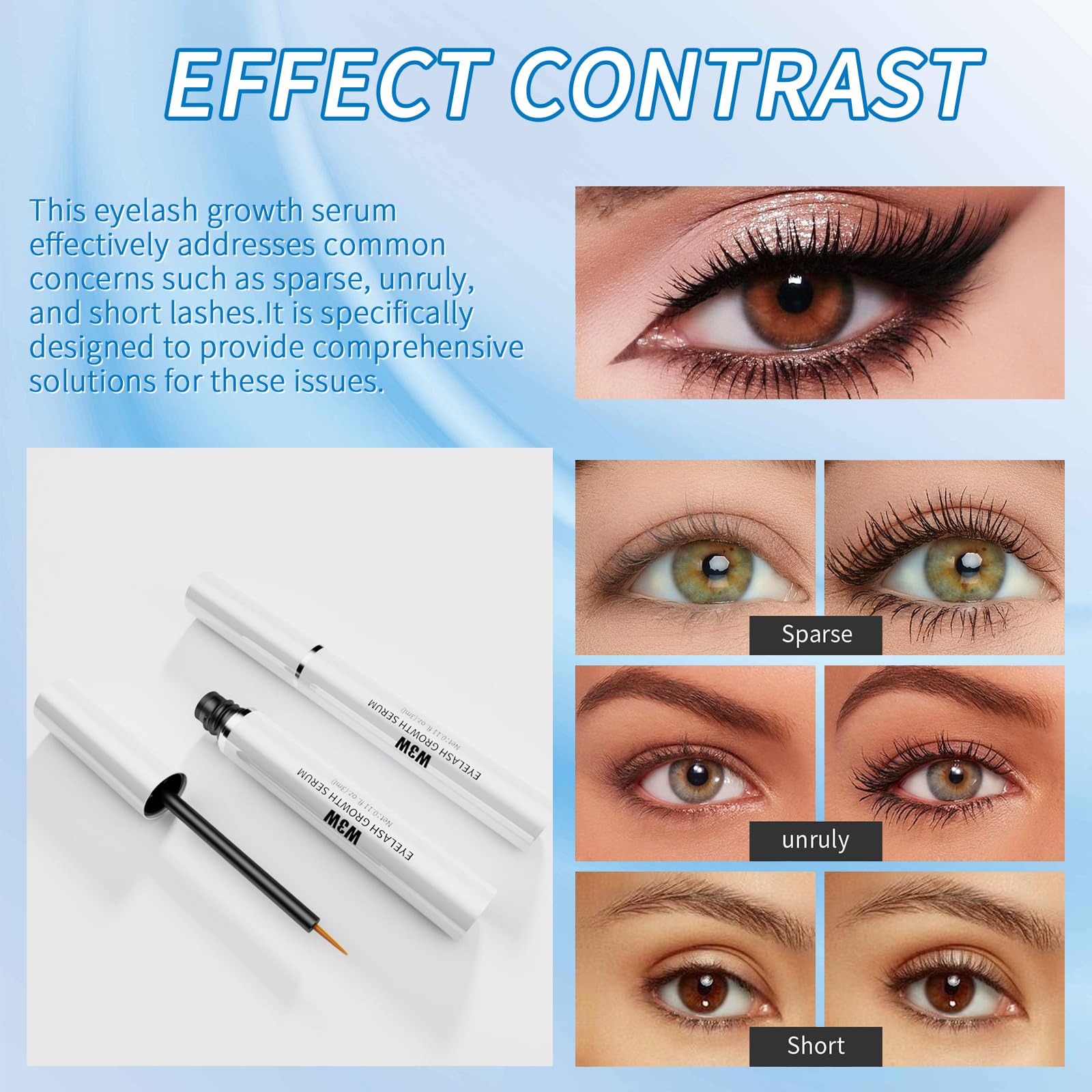 Premium Eyelash Growth Serum - Natural Lash Enhancer for Longer, Fuller & Thicker Lashes | Gentle Formula with Nourishing Ingredients | 3ml Bottle | Perfect for Daily Use & Special Occasions
