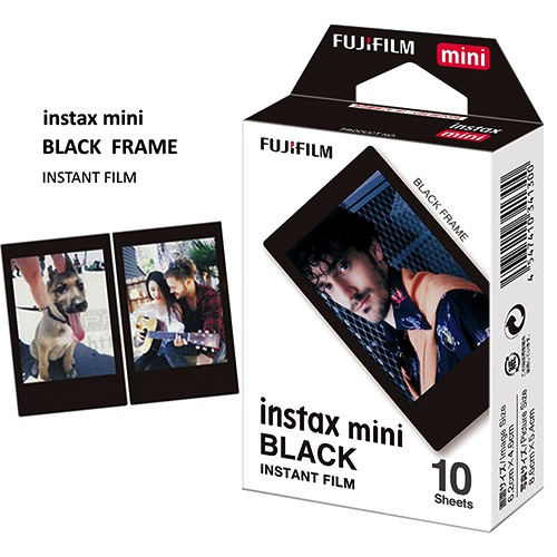 Fujifilm Instax Mini Black Frame Instant Film - 10 Sheets/Pack for Polaroid Cameras - Perfect for Parties, Travel & DIY Scrapbooking