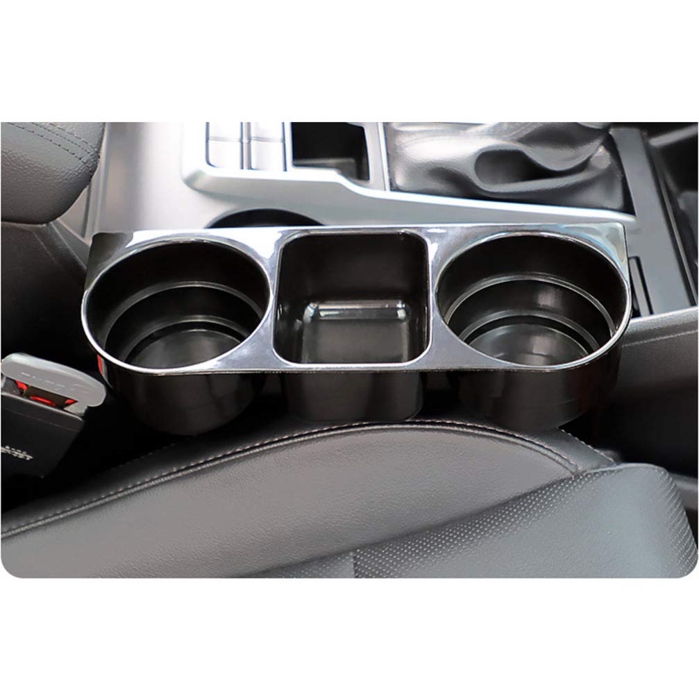 Multi-Functional 3-in-1 Car Cup Holder Organizer - Front Seat Drink Bottle Stand with Phone Holder & Storage for Wallet, Keys, Coins (Black) | Perfect for Road Trips, Commuting & Daily Driving