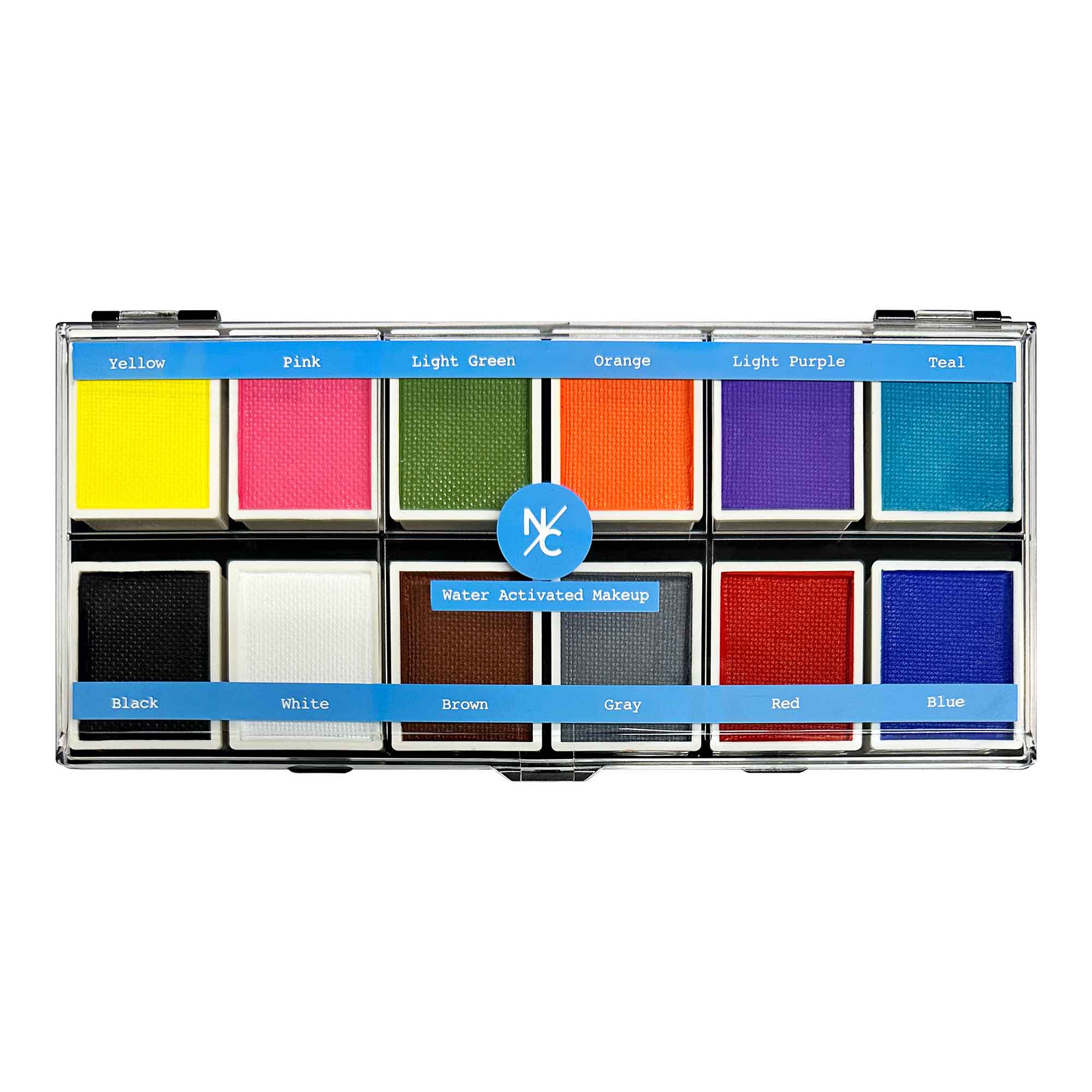 12-Color Water Activated Face & Body Paint Palette - Safe for Kids & Adults - Perfect for Halloween, Cosplay & Face Painting Parties