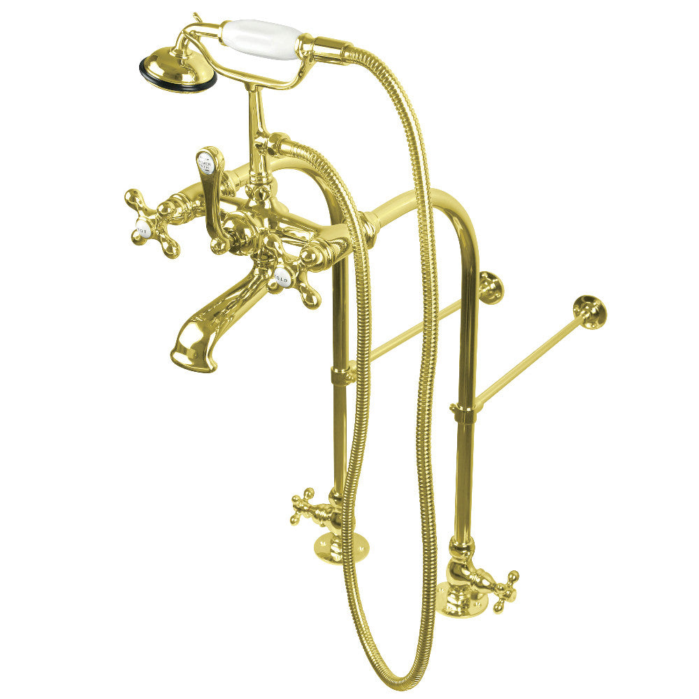 Vintage Freestanding Clawfoot Tub Faucet with Hand Shower - Kingston Brass CC57T455MX - Perfect for Classic Bathroom Renovations & Luxury Spa Retreats
