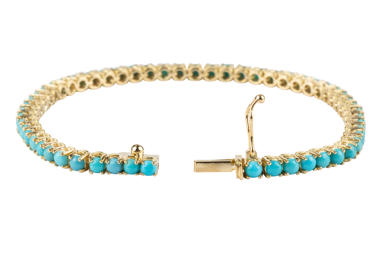 Sleeping Beauty Turquoise & Gold Bracelet - Handmade Boho Jewelry for Women, Elegant Beaded Bracelet for Everyday Wear, Perfect Gift for Birthday, Anniversary & Special Occasions
