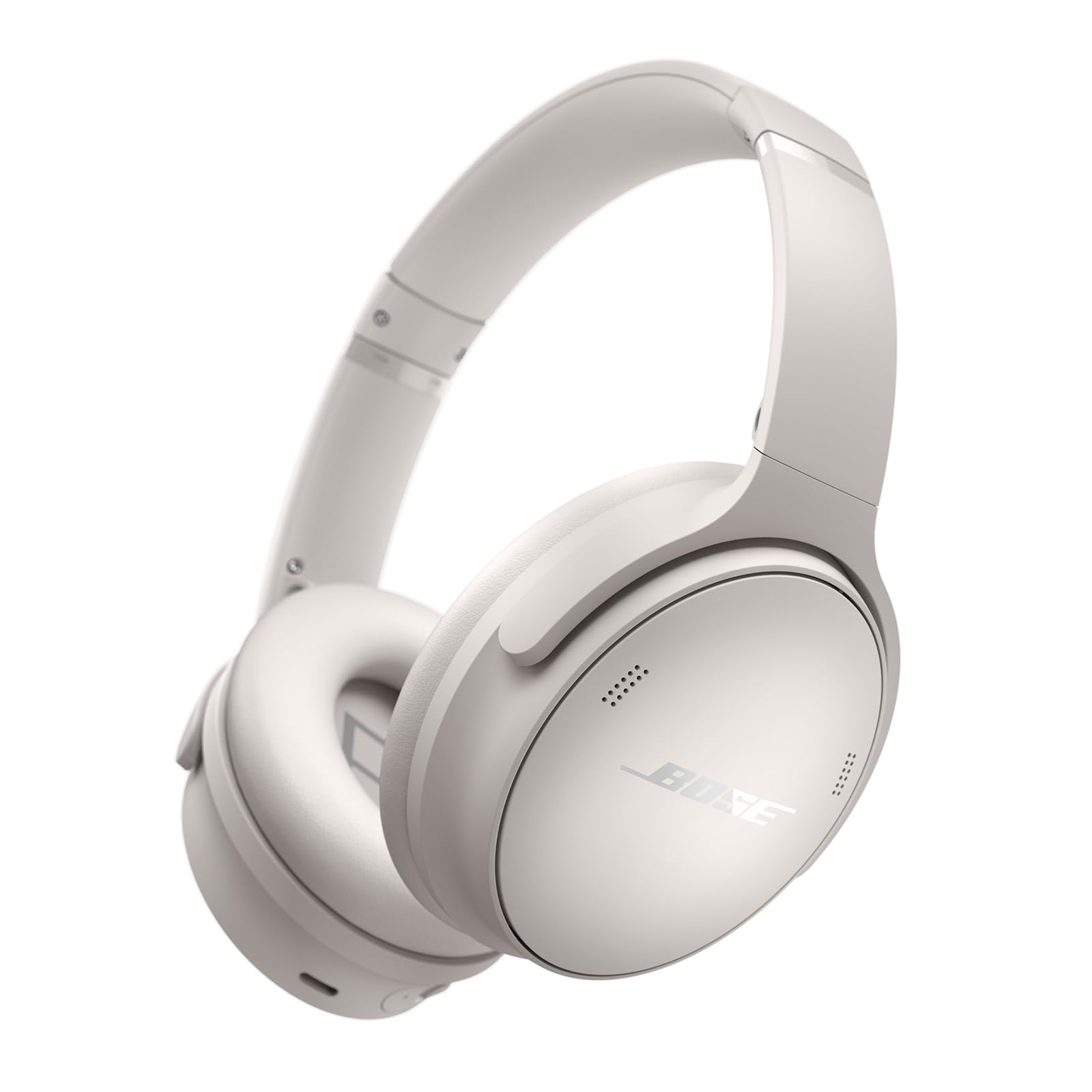 Bose QuietComfort 45 Wireless Bluetooth Headphones with Active Noise Cancelling, Deep Bass & Built-in Mic - 24H Battery Life (White Smoke) for Travel, Work & Music Listening