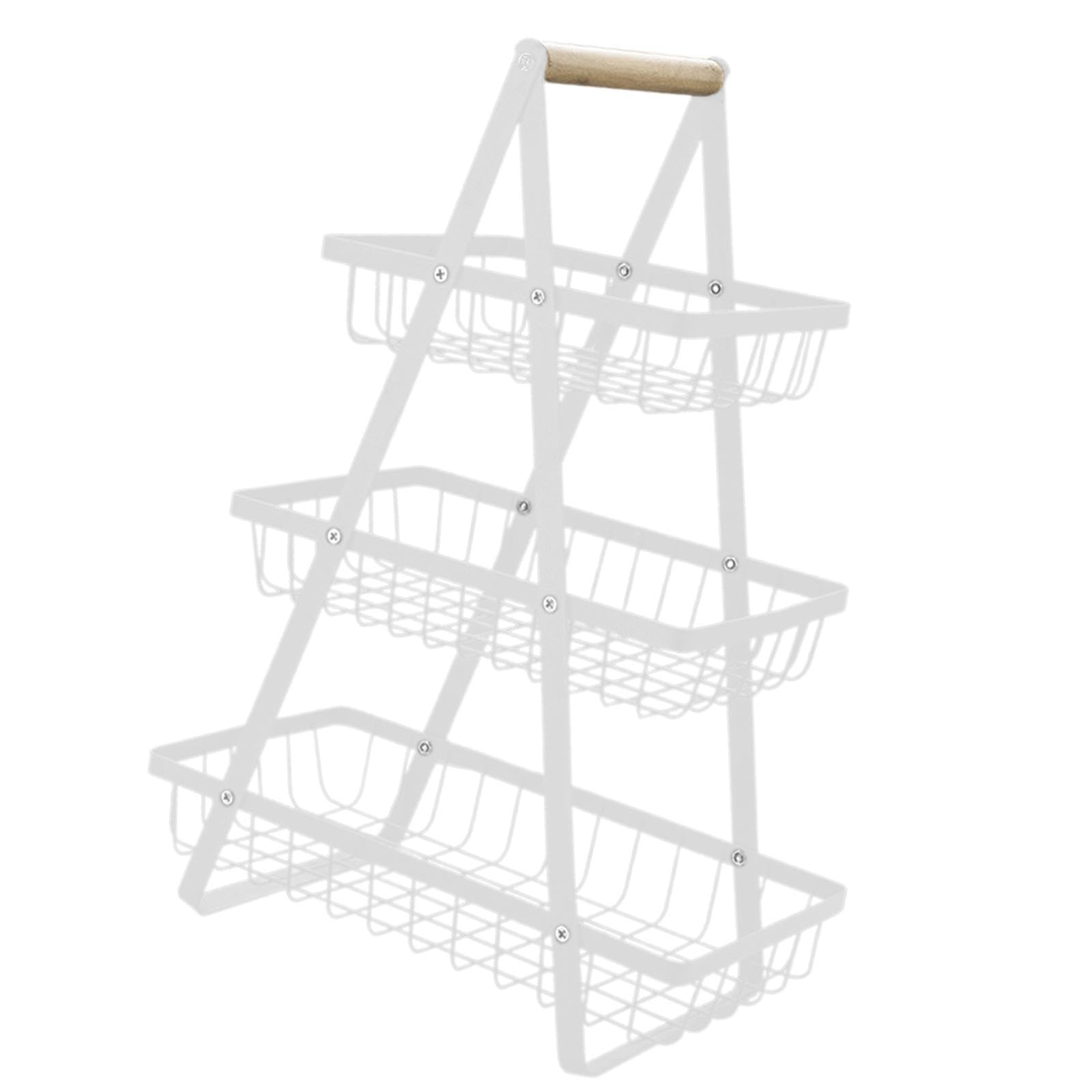 3-Tier White Iron Fruit Basket - Rustic Table Decor for Kitchen & Restaurant | Durable Fruit & Veggie Holder for Dining, Buffet, and Home Decor