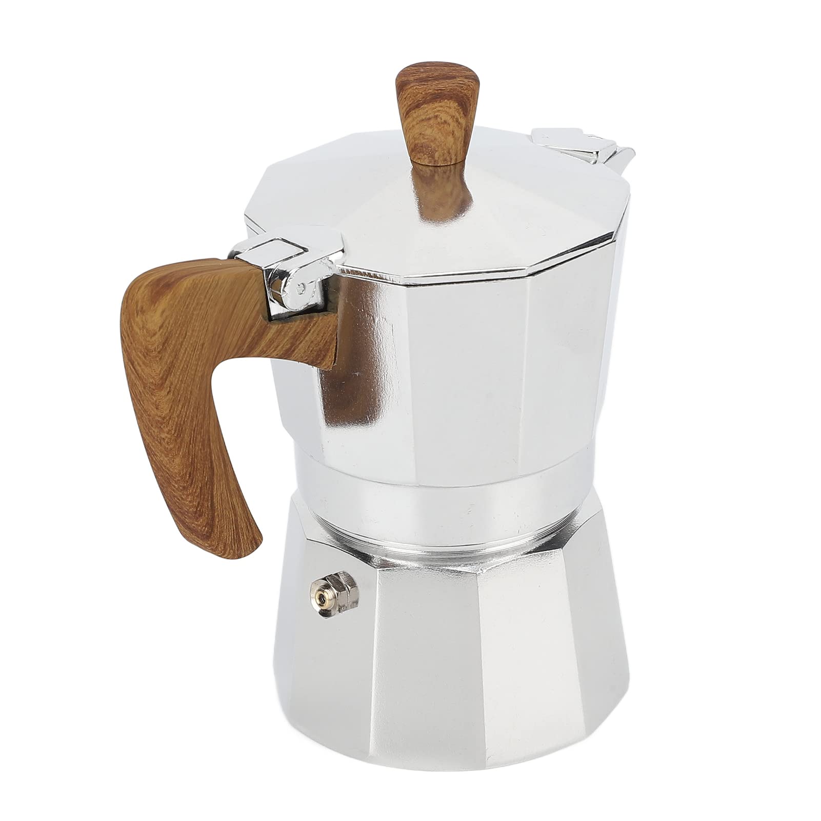 Premium Ergonomic Heat-Resistant Moka Pot - Durable Aluminum Stovetop Espresso Maker for Rich Italian Coffee - Perfect for Home, Office & Camping Use