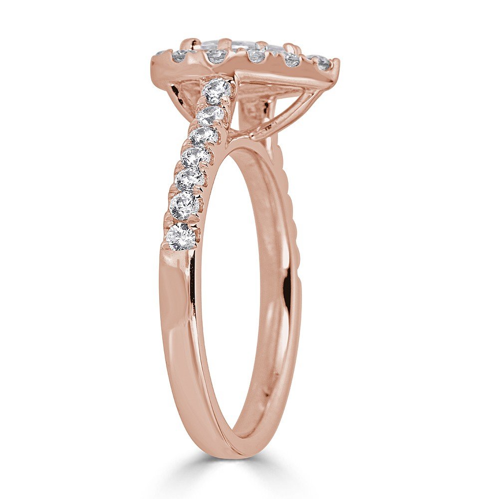 18KT Gold 1.75 CTW Diamond Pear Halo Engagement Ring for Women - Perfect for Proposals, Weddings & Anniversary Gifts
