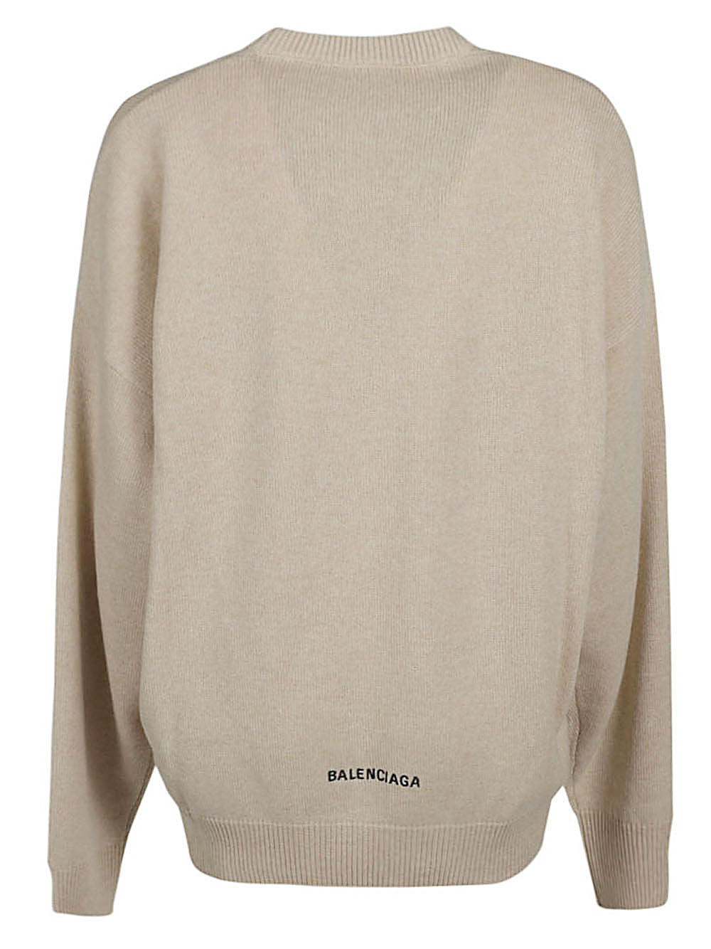 Balenciaga Beige Cashmere Sweater for Women - Luxury Soft Knit Pullover for Fall & Winter - Perfect for Casual Outfits and Office Wear