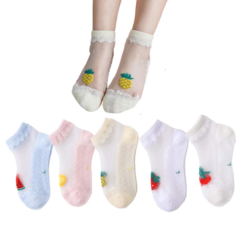 Girls No Show Ankle Socks with Bowknot - Breathable Mesh Summer Socks for Toddlers & Kids - Ultra Thin Lace Trim Socks for School, Play & Everyday Comfort