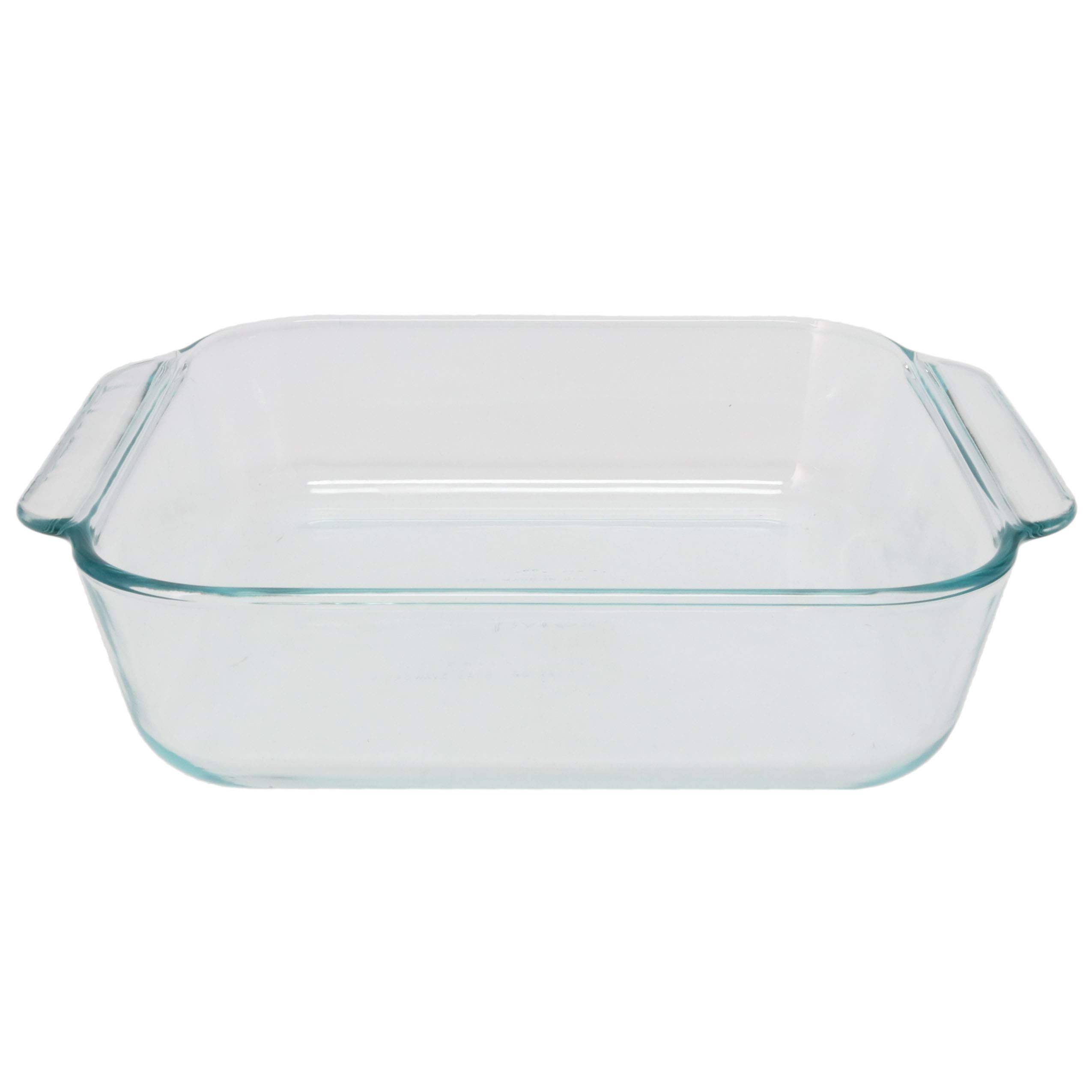 Pyrex 4-Piece Set of 222 Square Glass Baking Dishes with 4 Blue Lids - Oven Safe, Microwave Safe, Made in USA - Perfect for Casseroles, Brownies, and Meal Prep