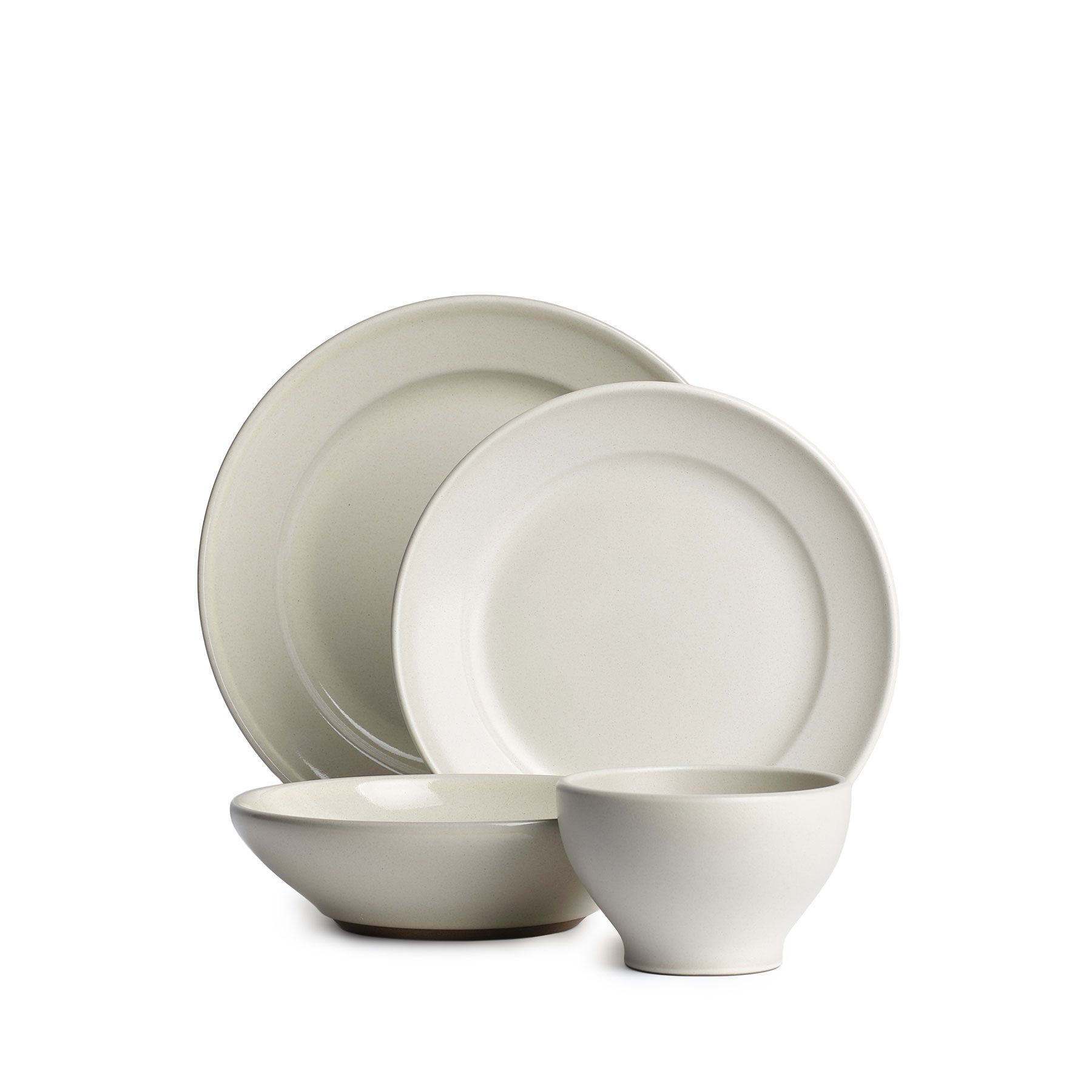 Eunice 4-Piece Dinnerware Set - Porcelain Plates, Bowls, Cups & Saucers for Everyday Dining, Kitchen & Entertaining - Elegant & Durable Dishware for Home, Restaurant or Party Use