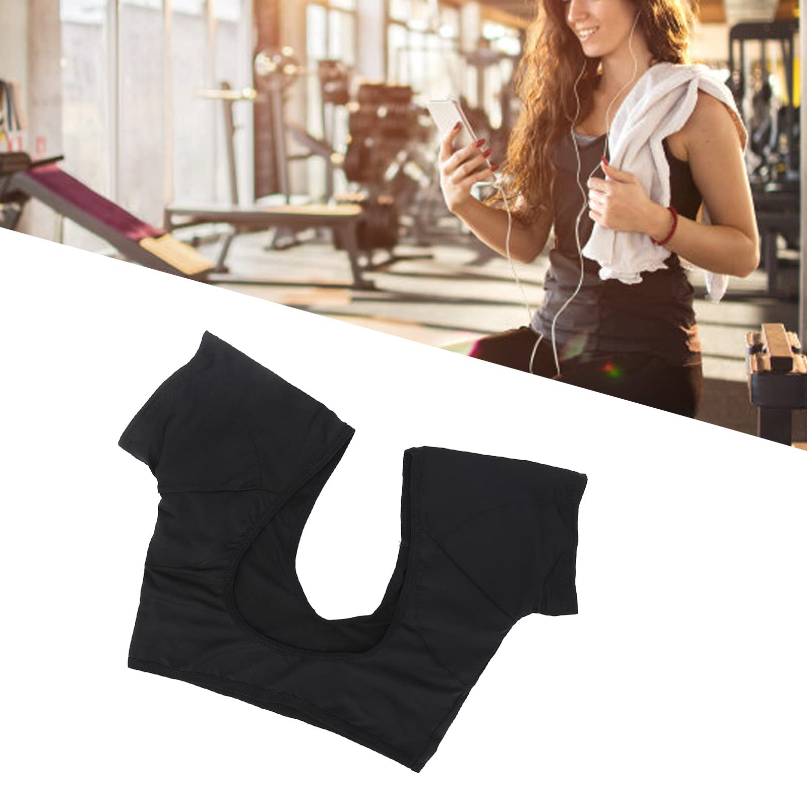 Sweat Proof Underarm Vest for Women - Breathable Washable Quick Drying Armpit Sweat Pads, Black Sweat Protector Shirt with Reusable Pads (Size L) | Perfect for Workouts, Office Wear & Hot Weather Comfort
