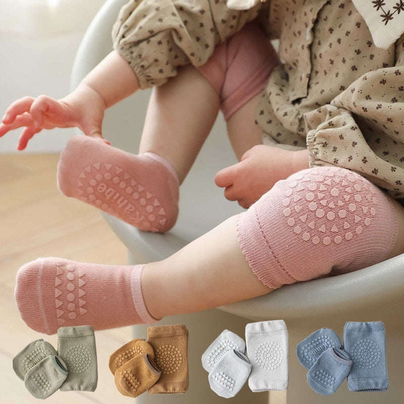 Rowan Baby Socks with Knee Pads - Soft Cotton Non-Slip Infant Socks for Crawling & Playtime | Perfect for Newborns & Toddlers