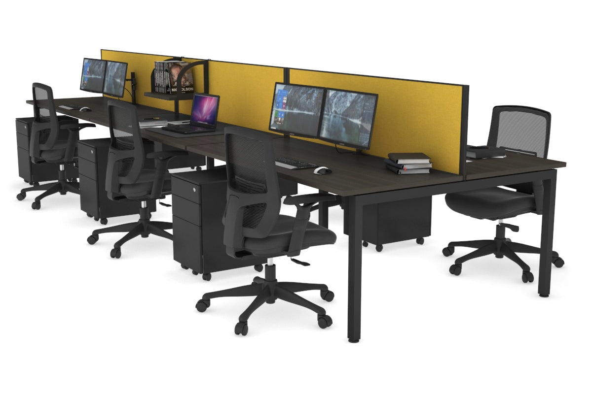 Quadro Square Legs 6-Person Office Workstation Desk [1200L x 700W] - Modern Office Furniture for Collaborative Workspaces & Team Meetings
