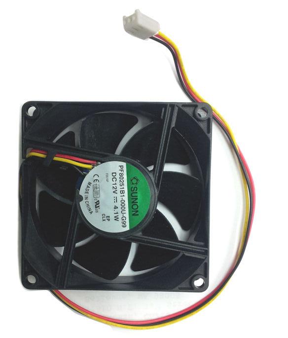 Sunon 80x80x25mm High Speed 12V DC Cooling Fan with 3-Pin Connector - PF80251 000U G99 - Perfect for PC Cooling, Electronics Ventilation & DIY Projects