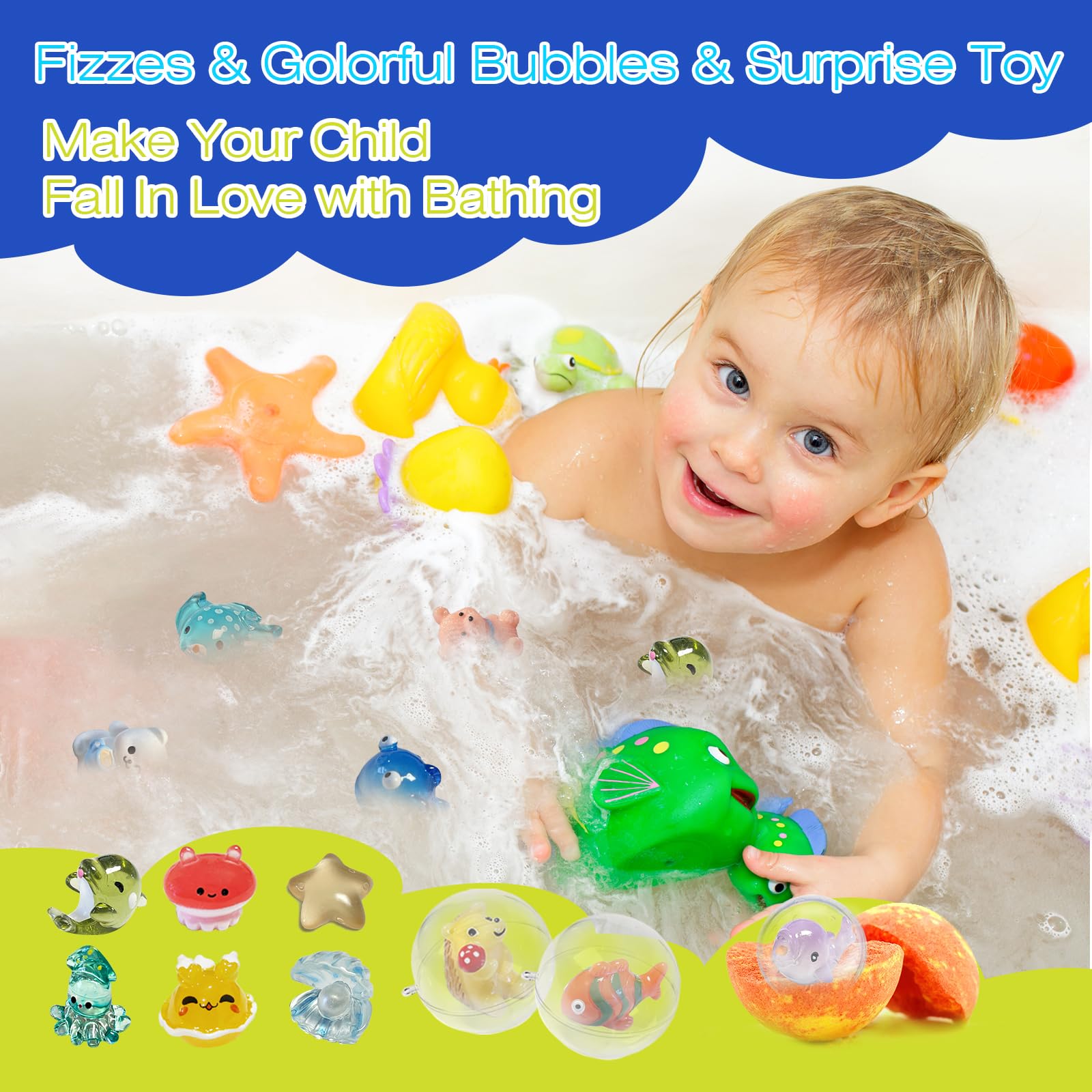 **30-Pack Kids Bath Bombs with Surprise Toys Inside - Fun Bubble Bath Fizzies for Boys & Girls | Birthday, Christmas, Halloween Party Favors | Handmade, Child-Safe for Relaxing Bath Time Play**