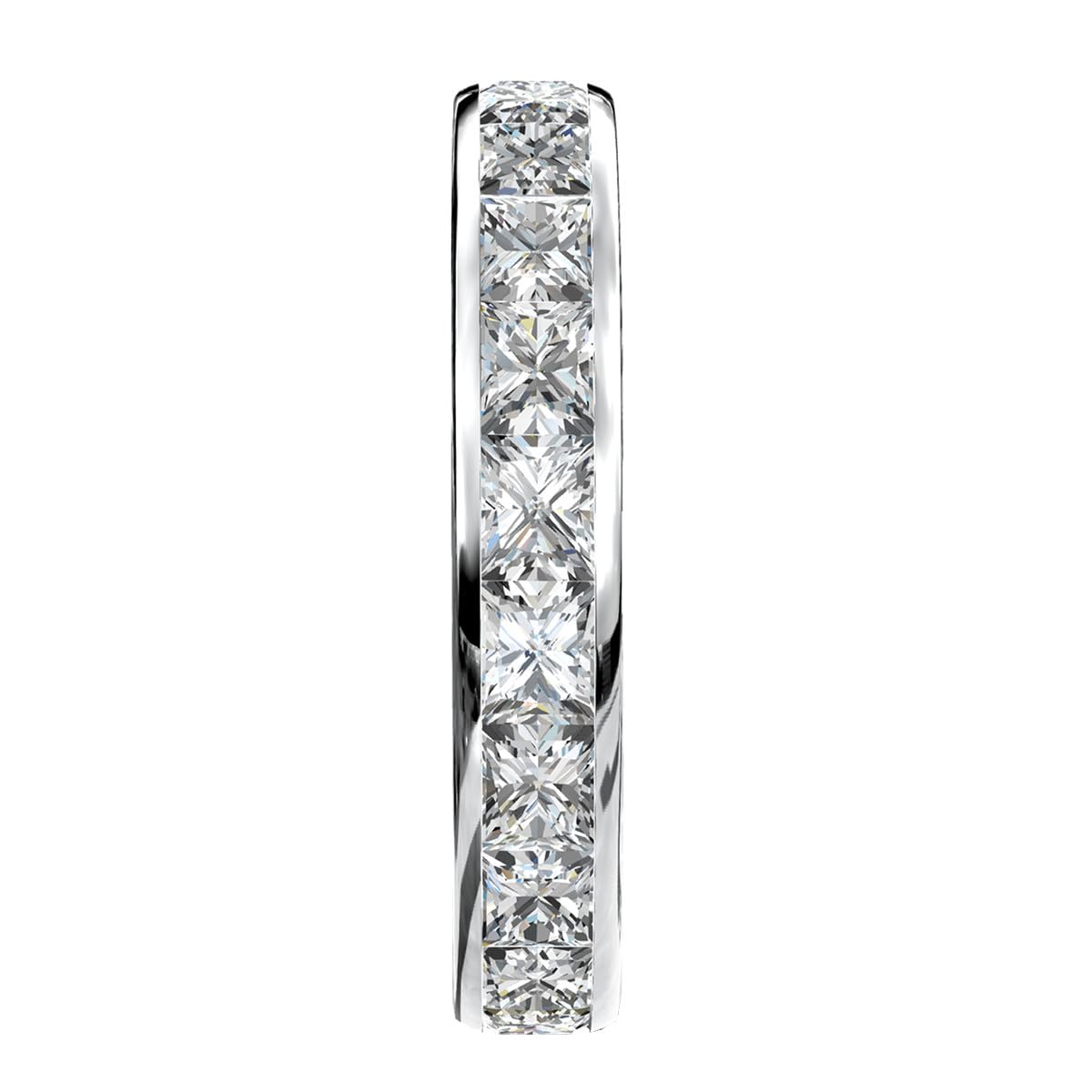 3.15 Carat Princess Cut Moissanite Eternity Band for Women - DF Color VVS Clarity Sterling Silver with 18K White Gold Plated Wedding Ring | Elegant Anniversary Gift for Her, Perfect for Proposals, Engagements and Special Occasions