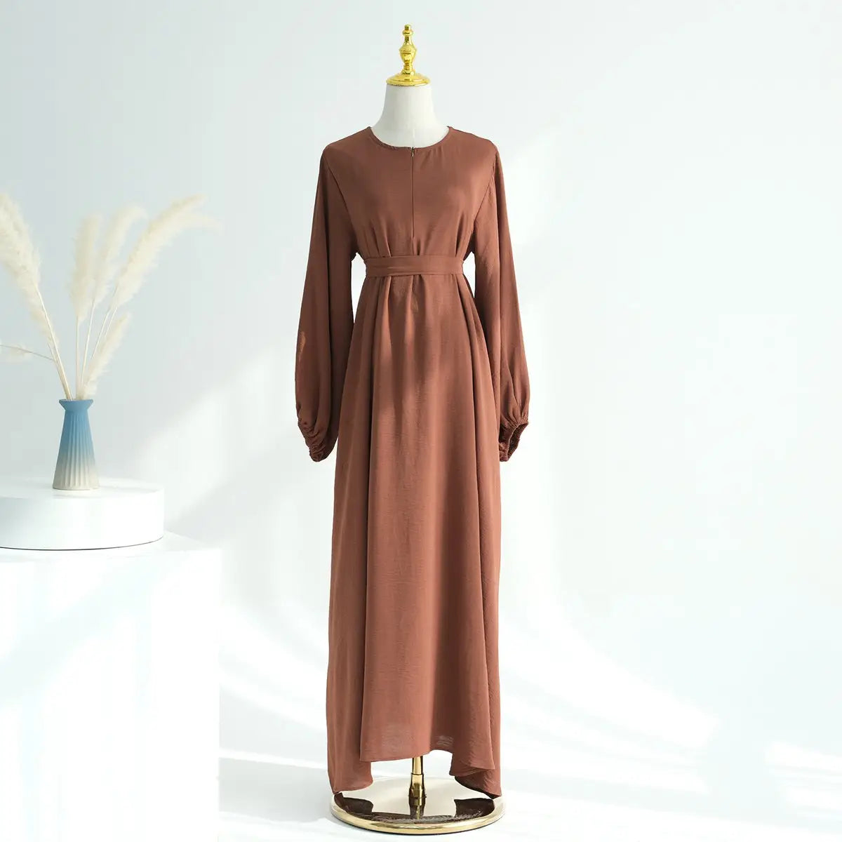 Elegant Muslim Women's Cuff Sleeve Abaya Dress - Modest Islamic Prayer Dress for Daily Wear & Special Occasions