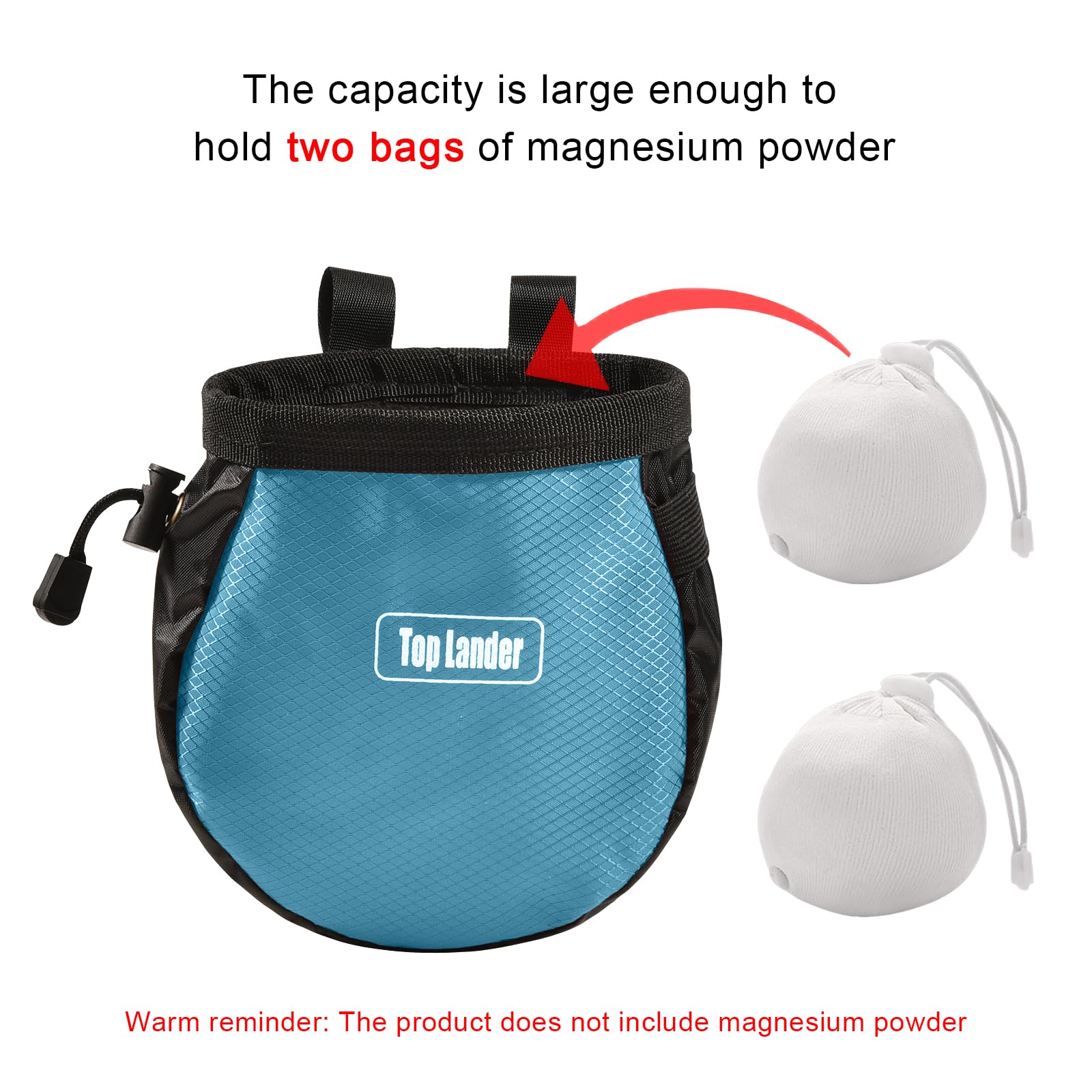 Premium Chalk Bag for Rock Climbing & Bouldering - Adjustable Drawstring Chalk Bucket for Gym, Weightlifting, Gymnastics & Crossfit | Indoor & Outdoor Sports Accessories for Enhanced Grip & Performance