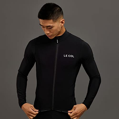 Men's Aqua Zero Long Sleeve Cycling Jersey - Breathable Moisture-Wicking Bike Shirt with Rear Pockets | Water Resistant & Zip Closure | Sizes XS-3XL | Perfect for Road Biking, Mountain Cycling & Outdoor Sports