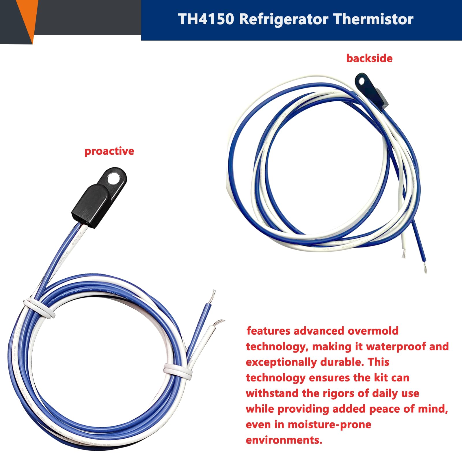4204150 Refrigerator Thermistor Temperature Sensor Replacement - Compatible with Freezer & Refrigerator Models TH4150, 4204150S, 3014350 | Accurate Temperature Monitoring for Food Safety & Appliance Efficiency