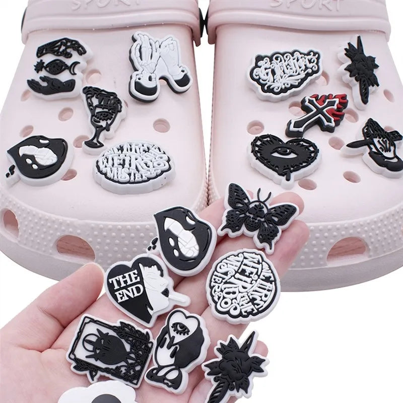 1pc Black Crocs Charms Shoe Accessories - Halloween Decorations, Jeans & Sandals Buckle for Women, Men & Kids | Perfect for DIY Customization & Fashion Statement