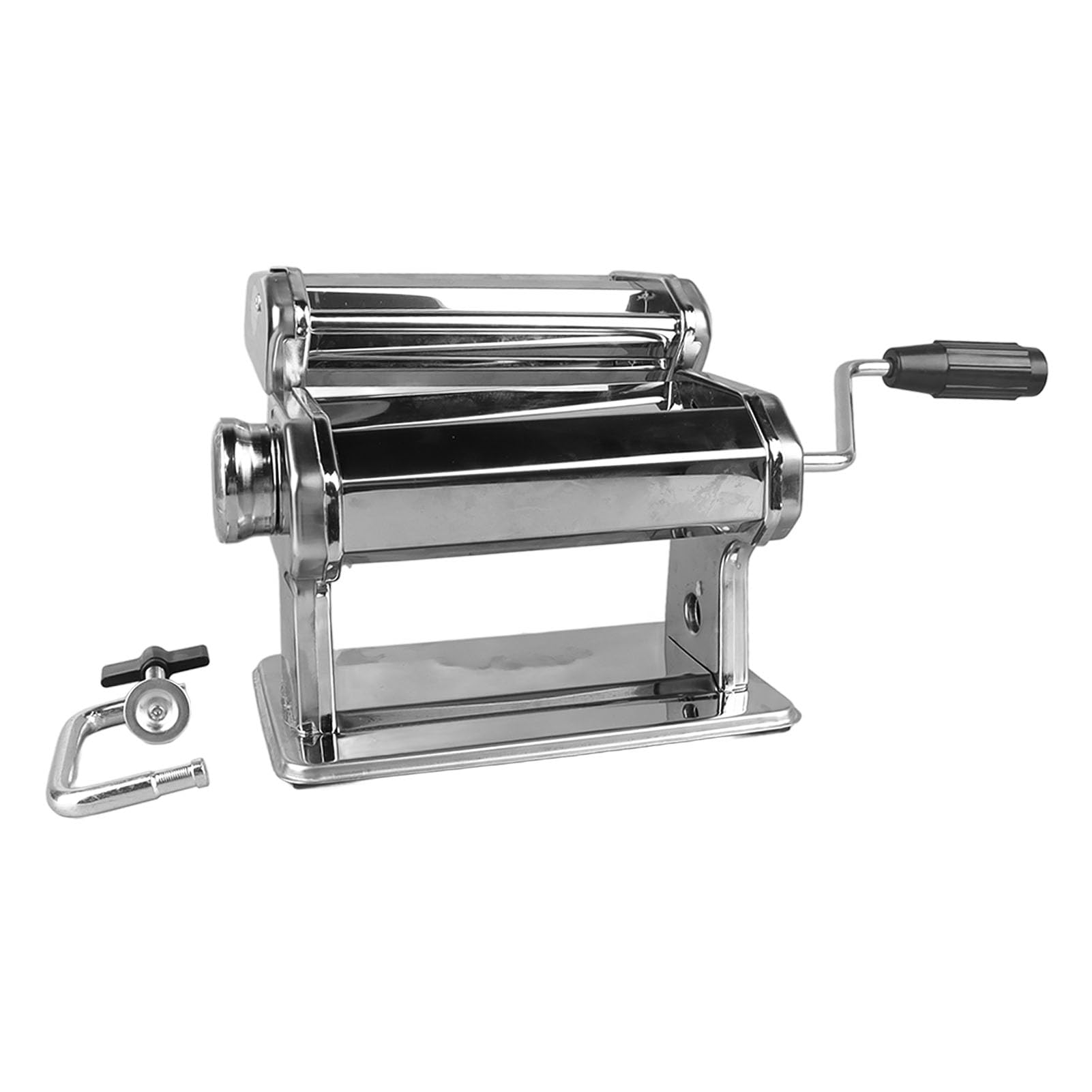 Stainless Steel Pasta Maker Machine - Hand Crank Noodle Maker with 7 Adjustable Thickness Settings (0.5-2.5mm) for Homemade Dumpling Wrappers, Spaghetti & Fettuccine | Perfect for Italian Cuisine & Asian Cooking