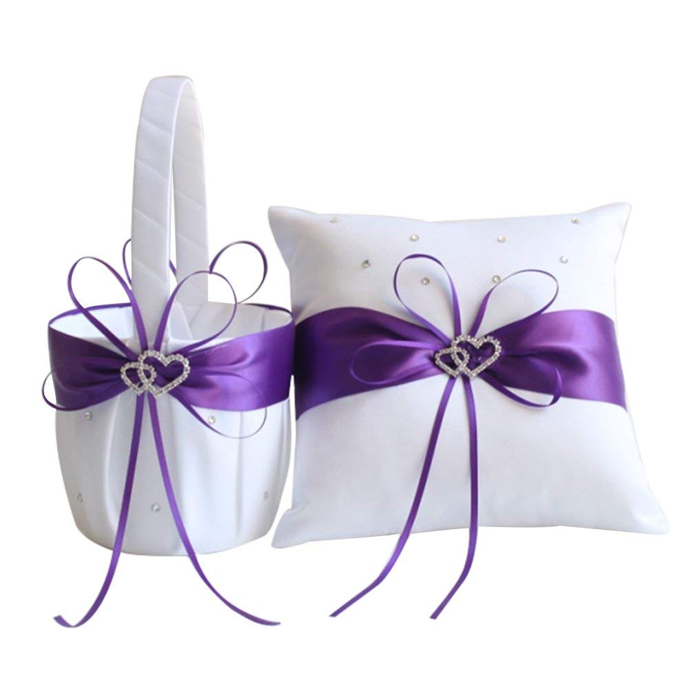 5-Piece Black Wedding Accessories Set - Wedding Guest & Ceremony Supplies, Party Favors, Flower Girl Basket, Guest Book Pen, Ring Pillow & Garter - Perfect for Wedding Ceremonies, Receptions & Bridal Showers