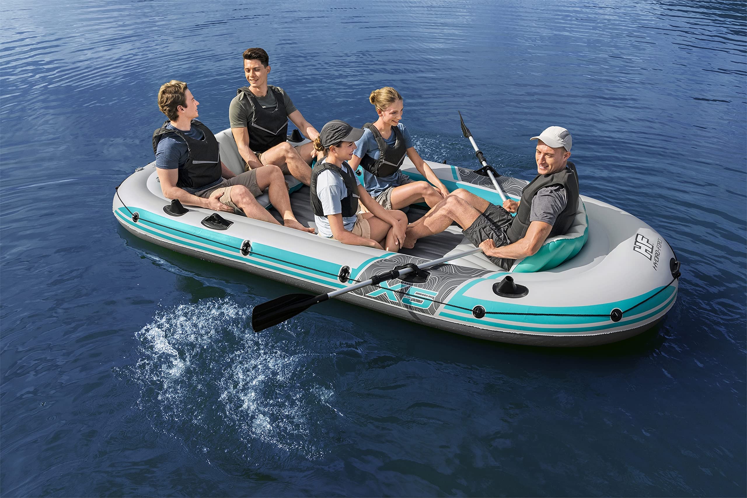Bestway Hydro-Force Inflatable Raft Set - 2-3 Person Inflatable Boat for Kids & Adults | Durable PVC Material with Oars & Pump | Perfect for Fishing, Swimming & Water Adventures in Ponds, Lakes & Rivers