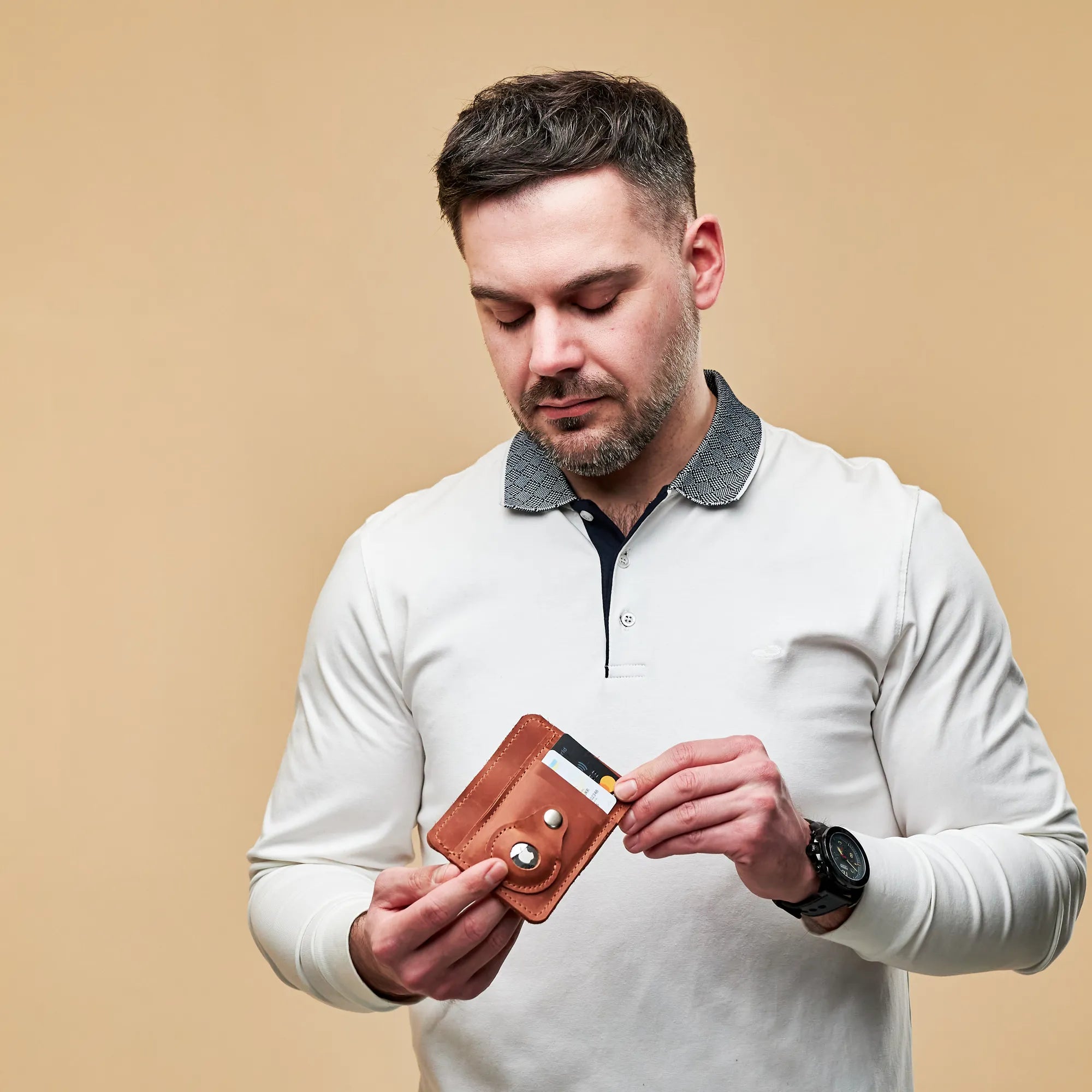 Premium Genuine Leather Wallet with AirTag Slot - RFID Blocking, Slim & Secure for Everyday Use - Perfect for Travel, Work, and Daily Essentials