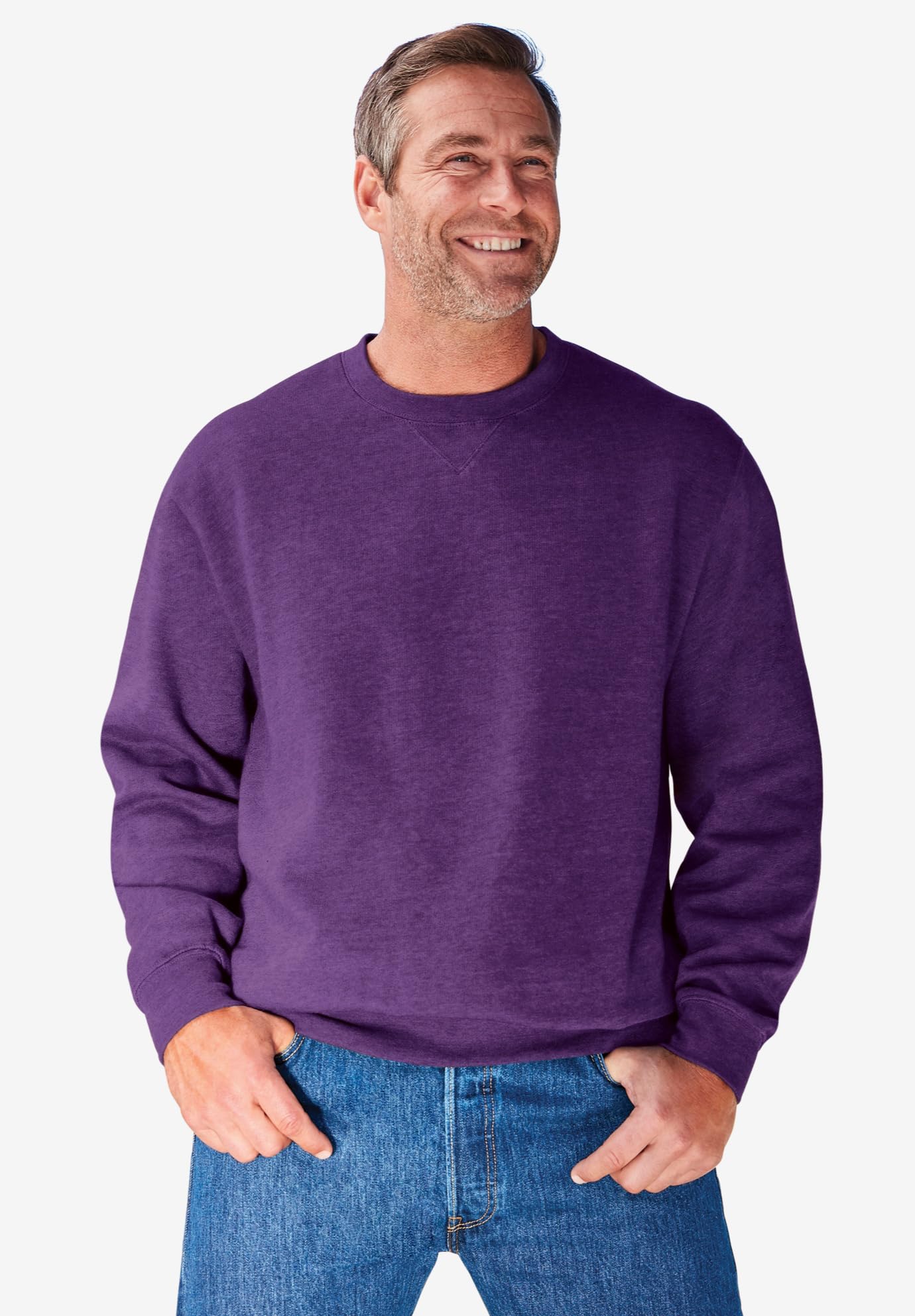 KingSize Men's Big & Tall Fleece Crewneck Sweatshirt - Soft & Comfortable Winter Pullover for Plus Size Men - Perfect for Casual Wear, Outdoor Activities & Layering in Cold Weather