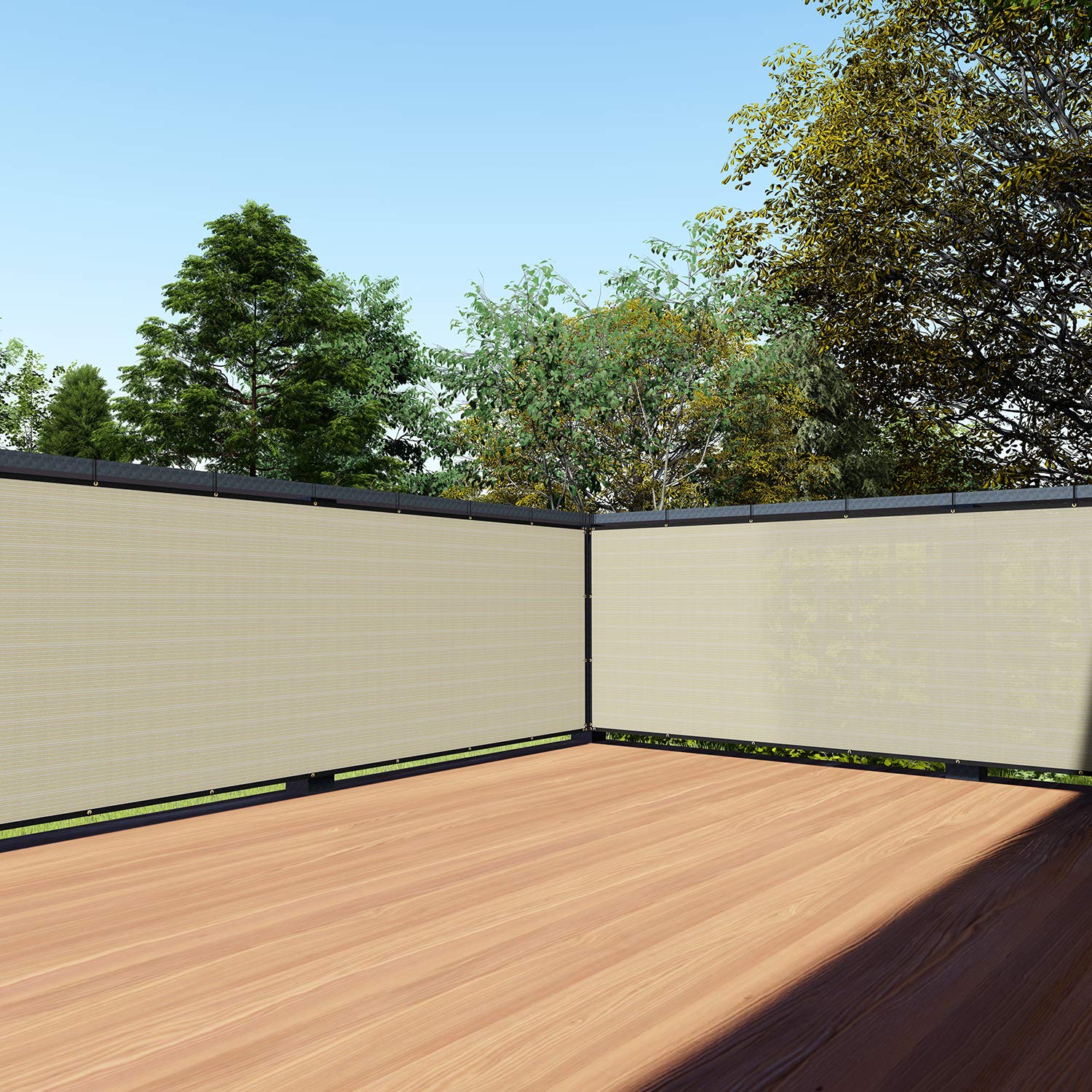 TANG 3' x 158' Beige Balcony Privacy Screen Fence - 200GSM Weather-Resistant Outdoor Deck Fence for Patio, Apartment, Porch & Backyard | UV Protection & Easy Installation | Perfect for Creating Private Outdoor Spaces