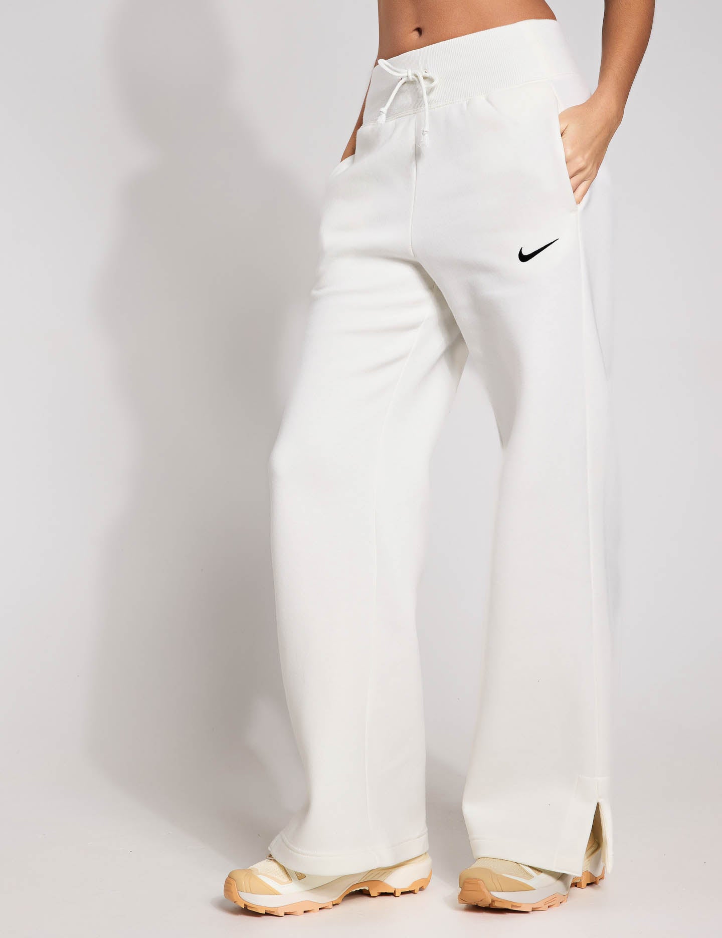 Phoenix Fleece Tracksuit Pants for Women & Men - Comfortable Athletic Joggers in Sail/Black | Perfect for Gym, Running & Casual Wear