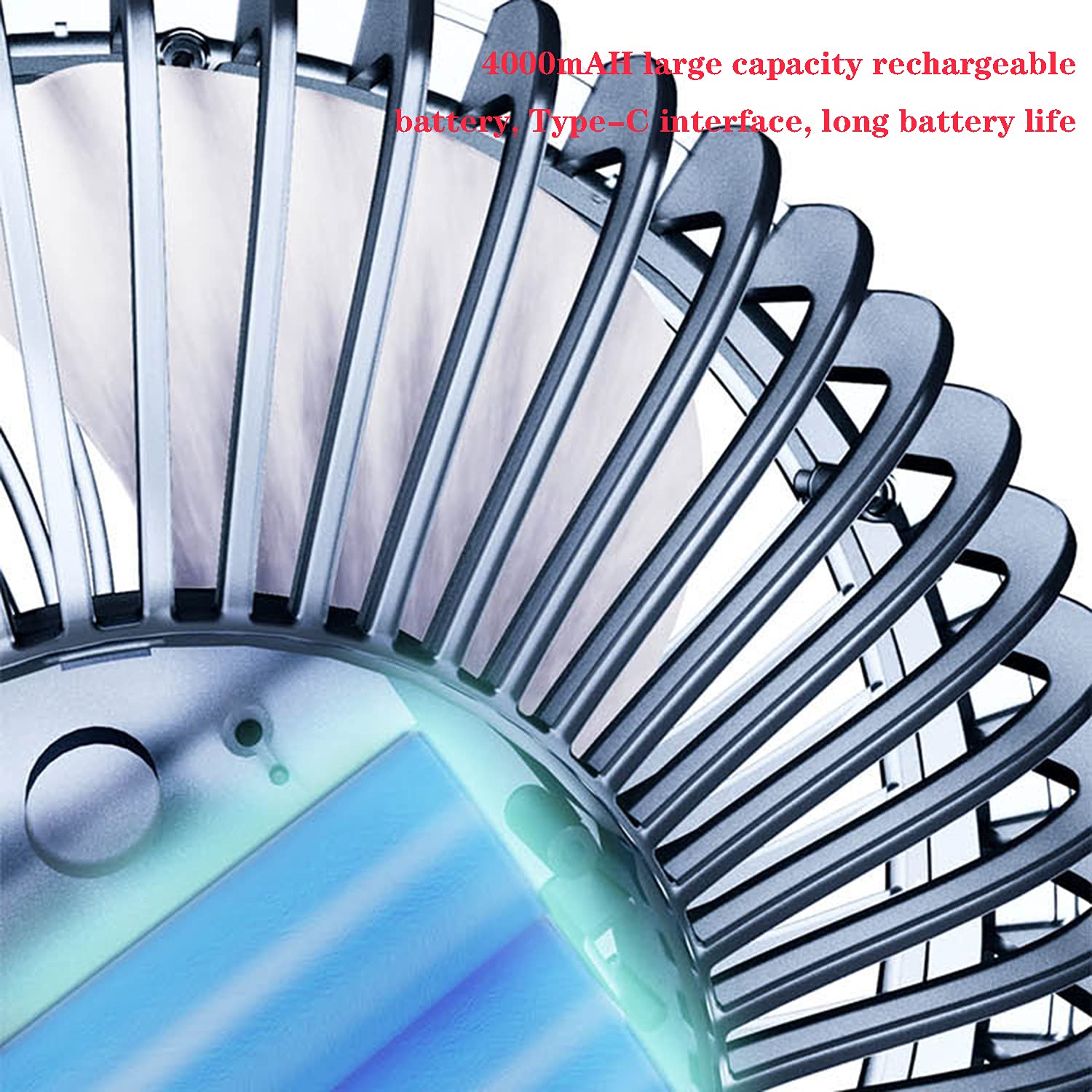 Portable Camping Ceiling Fan with LED Light - 4000mAh Rechargeable Battery, Remote Control, 3 Speed Settings - Perfect for Outdoor Camping, RV Travel, Home & Office Use