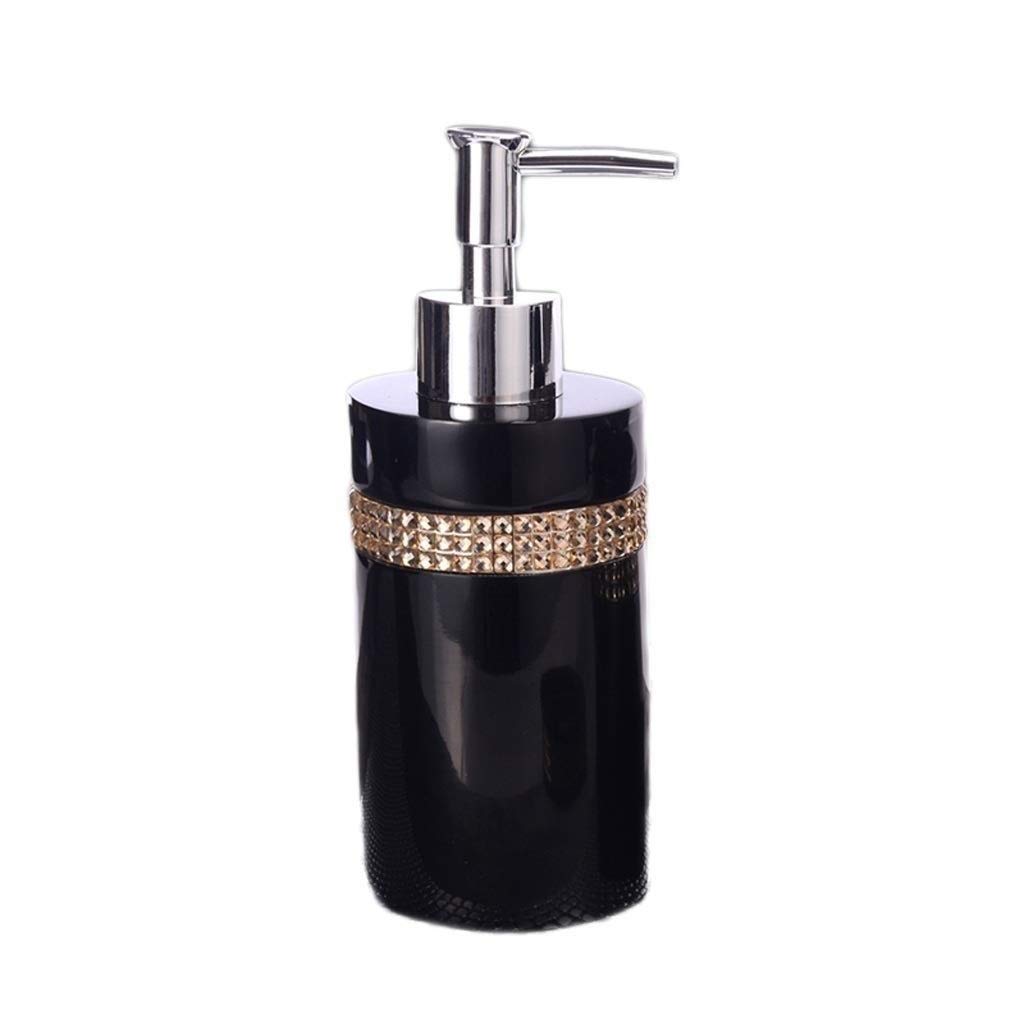 Refillable Liquid Soap Dispenser Pump Bottle for Bathroom & Kitchen - Hand Soap, Dish Soap & Essential Oil Container | Durable Countertop Organizer for Home, Office or Restaurant Use (Color: Black)